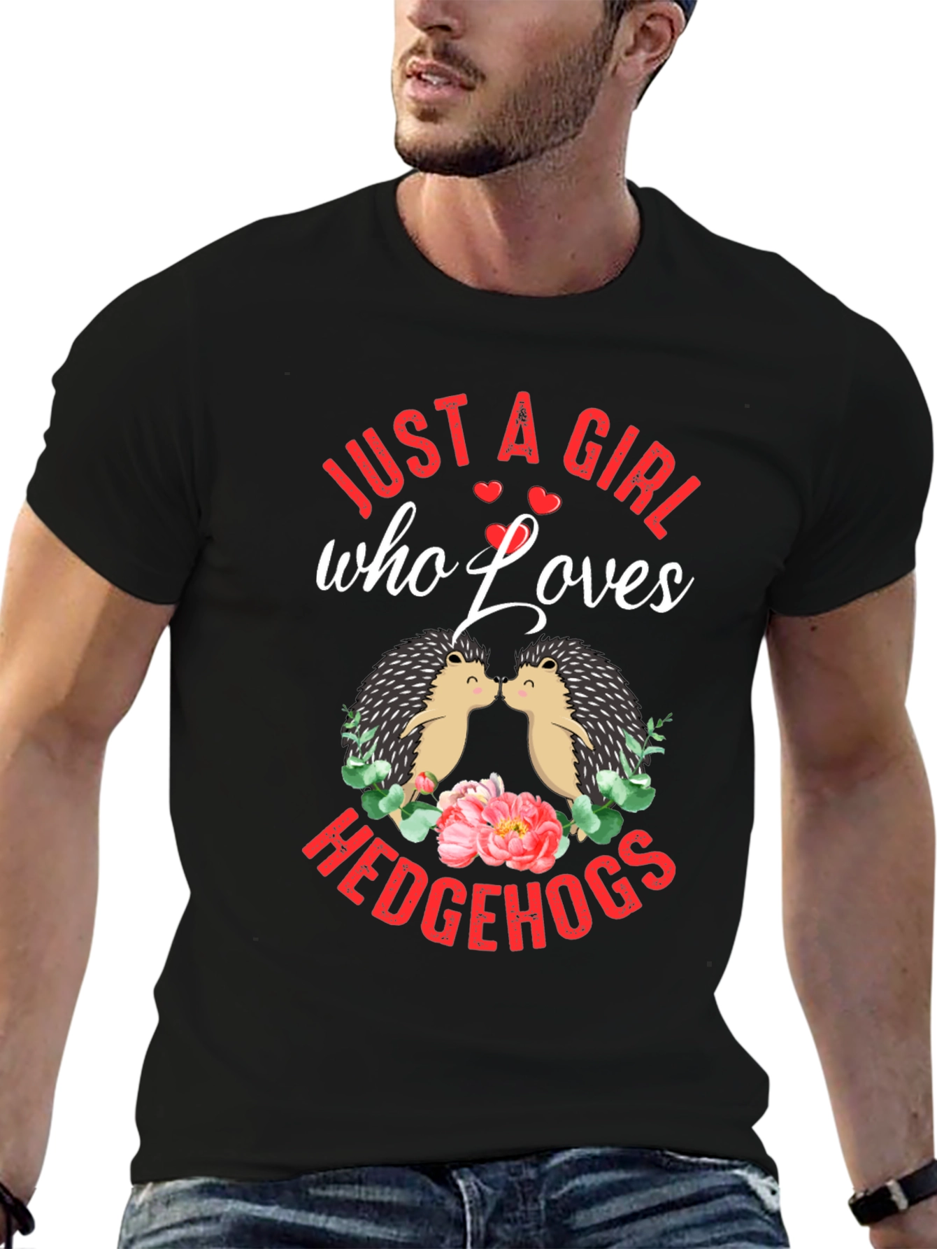 Girl Who Loves Hedgehogs Graphic Tee