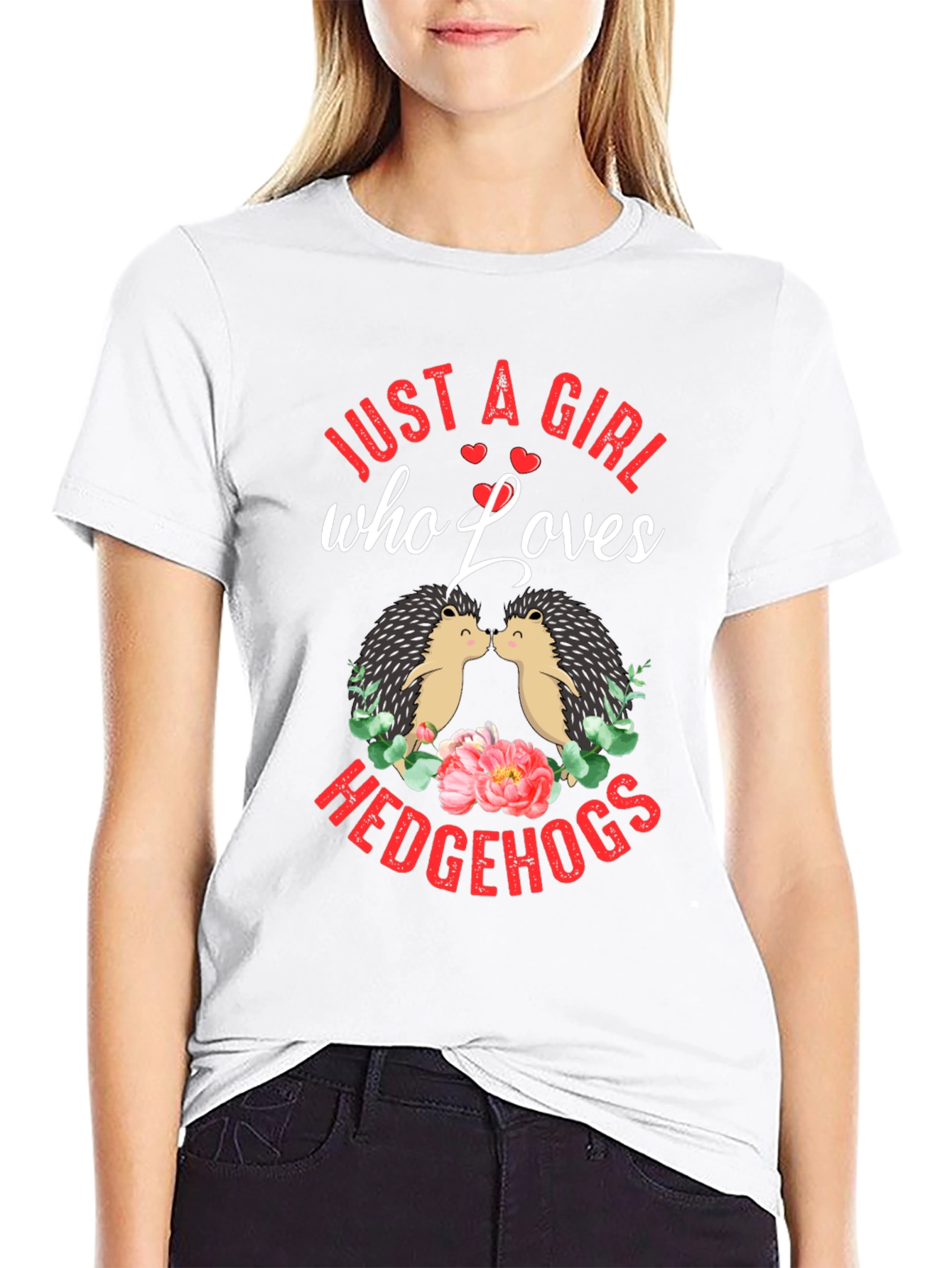 Girl Who Loves Hedgehogs Graphic Tee