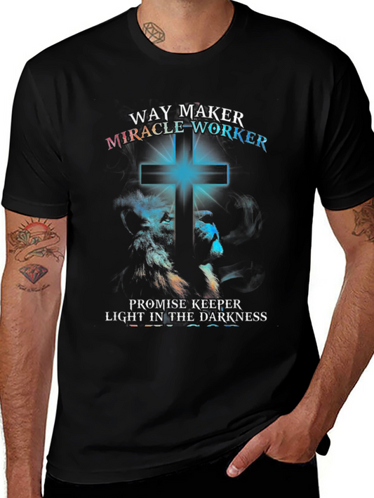 Way Maker T-Shirt - Lion & Cross Graphic Tee