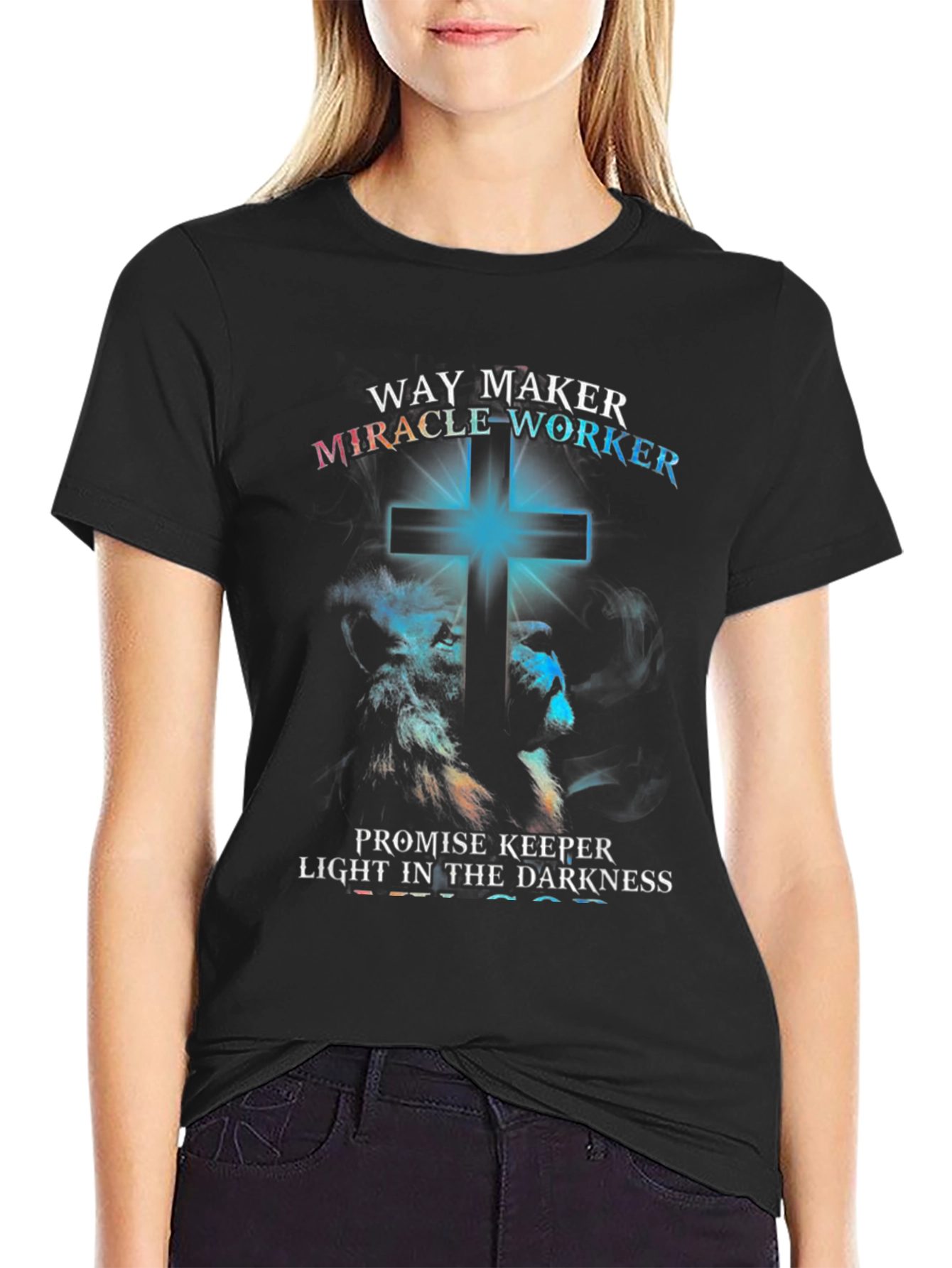 Way Maker T-Shirt - Lion & Cross Graphic Tee