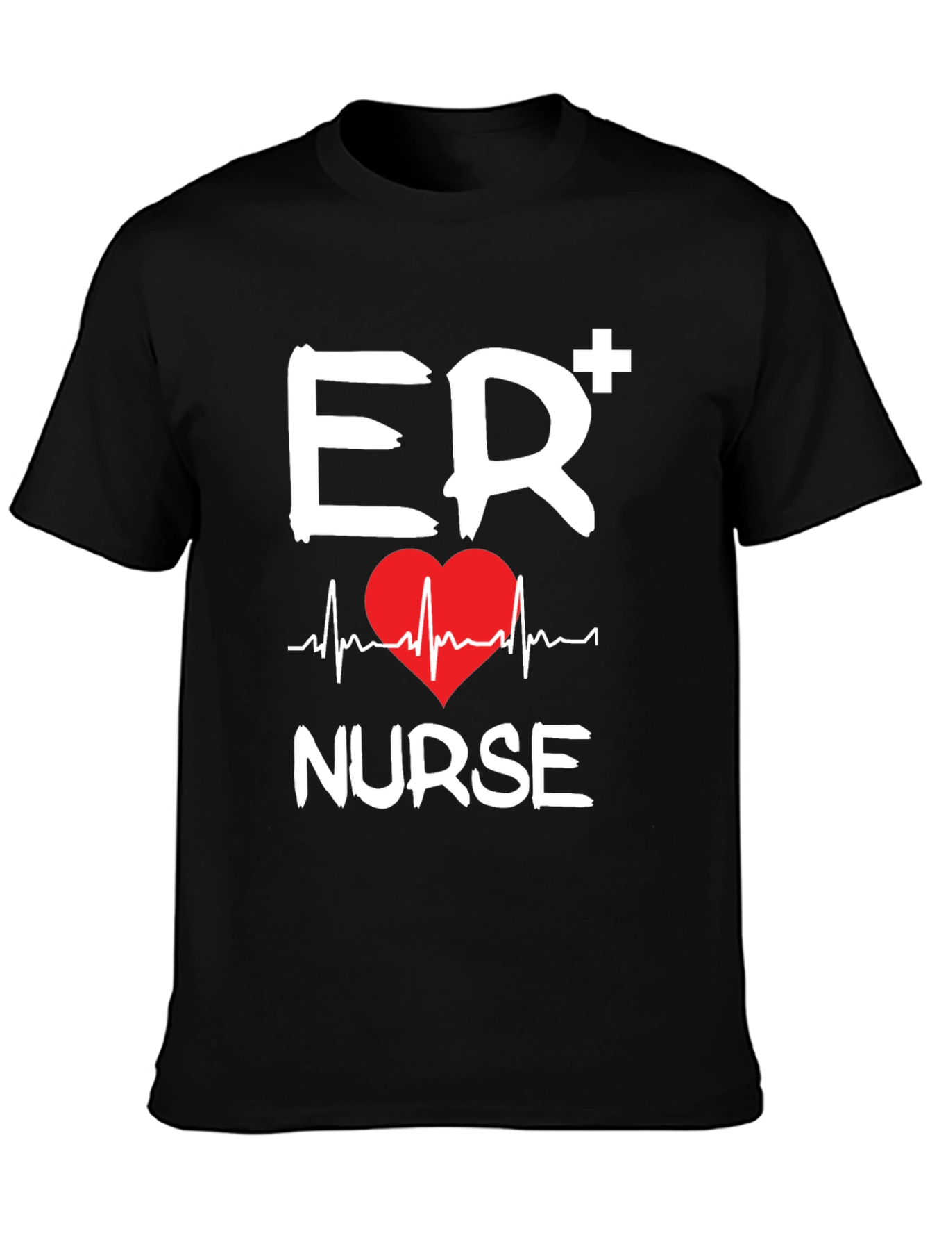 ER Nurse T-Shirt: Heartbeat Design Emergency Room Apparel
