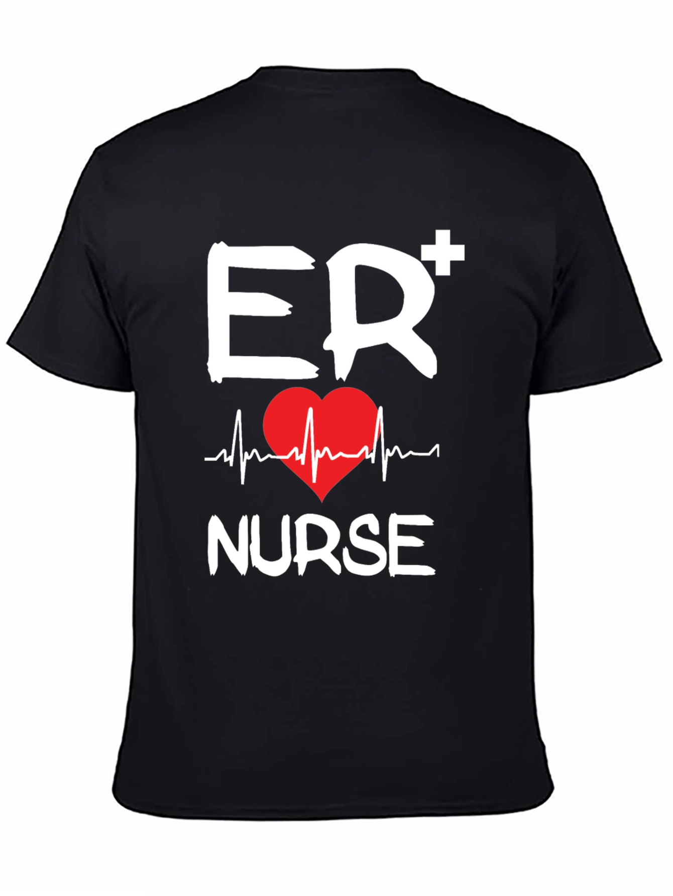 ER Nurse T-Shirt: Heartbeat Design Emergency Room Apparel