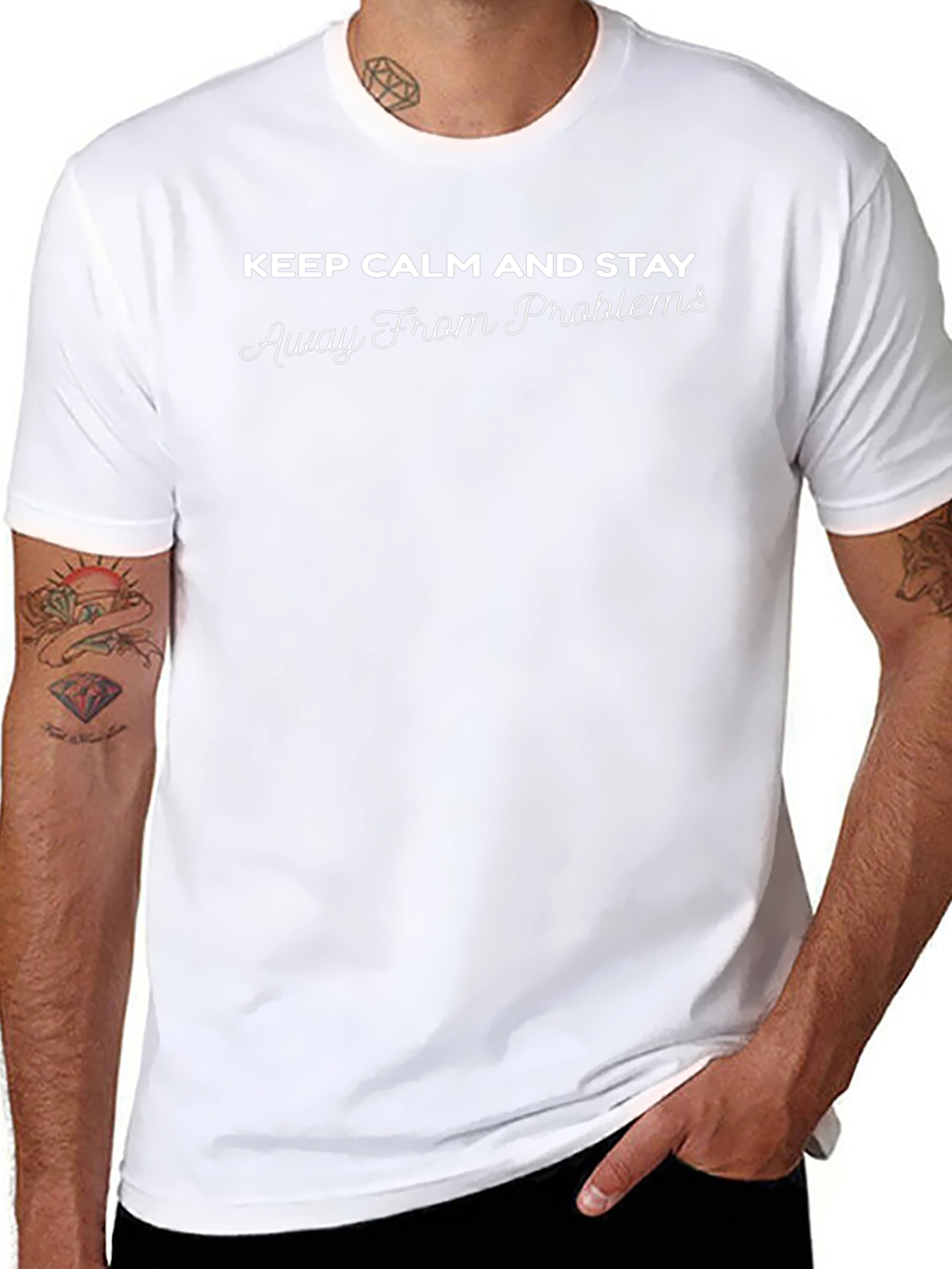 Keep Calm Stay Away From Problems Black T-Shirt
