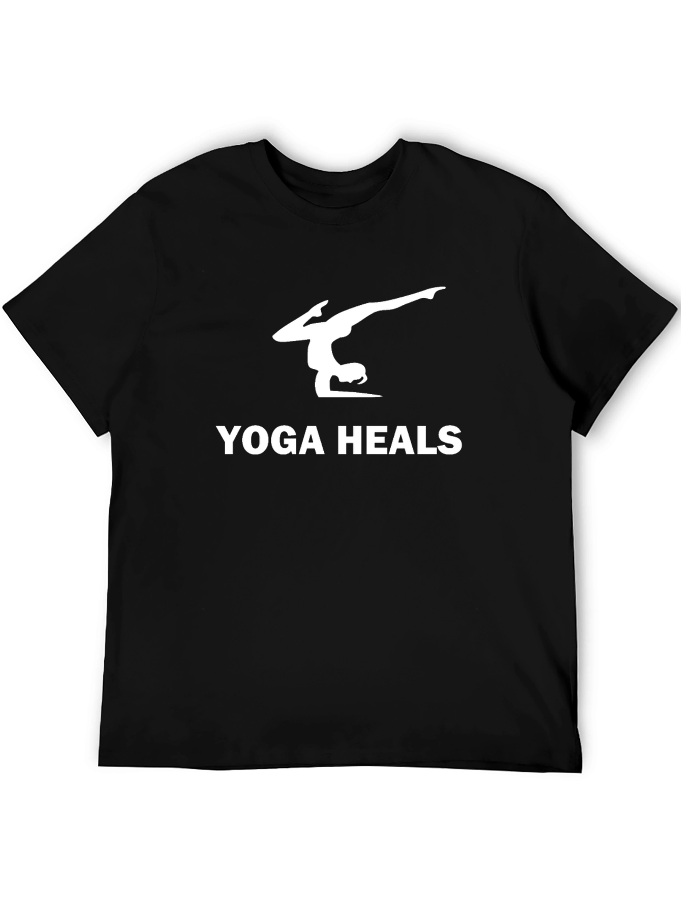 Yoga Heals Graphic Tee - Black Cotton Blend