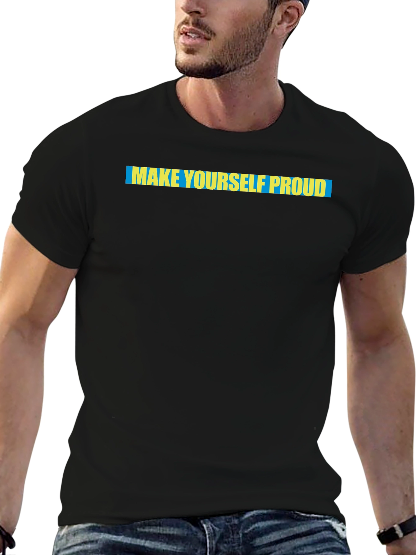 Make Yourself Proud Graphic T-Shirt - Black