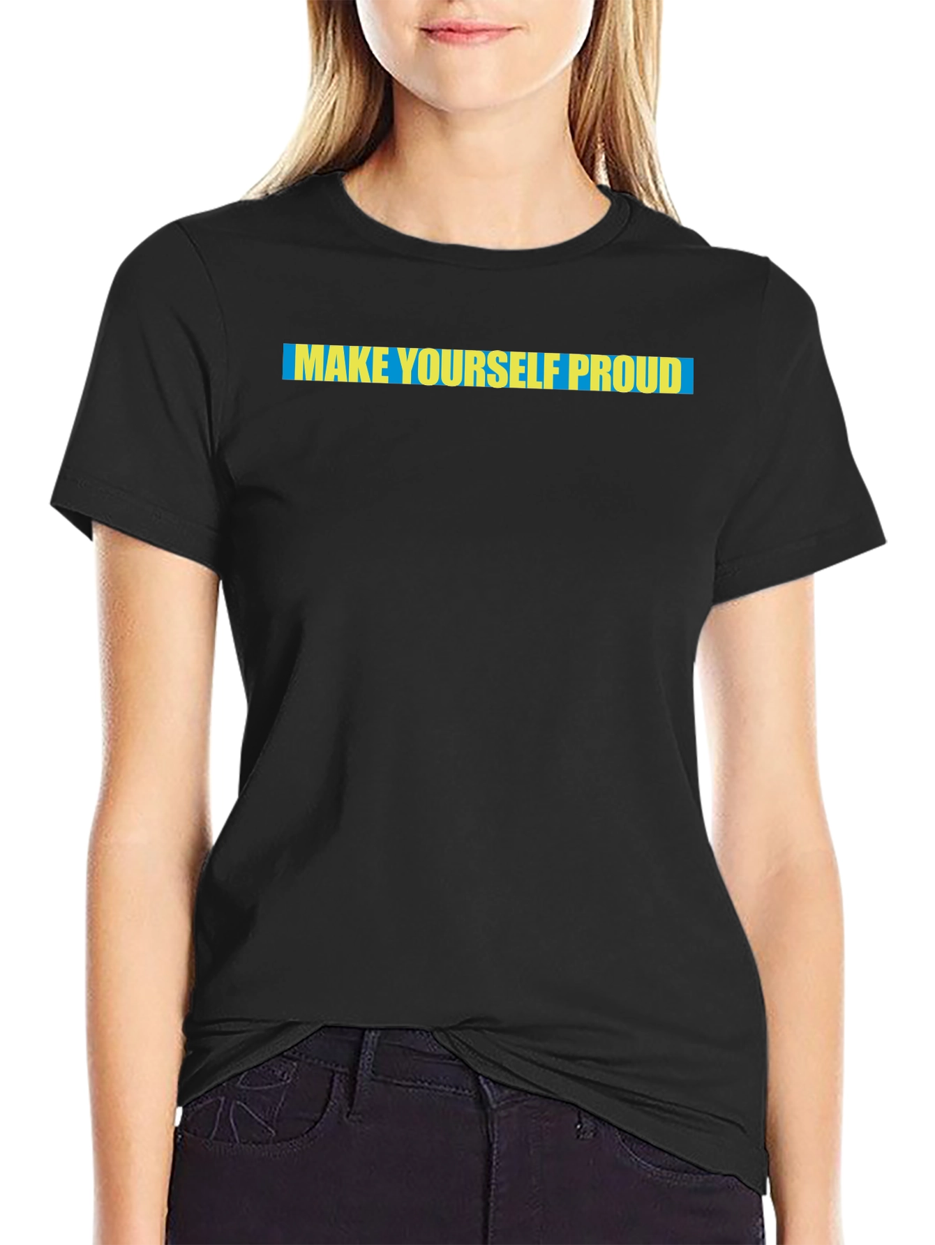 Make Yourself Proud Graphic T-Shirt - Black