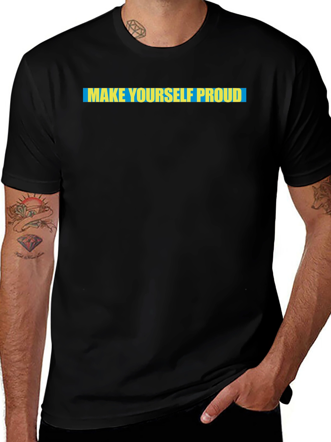 Make Yourself Proud Graphic T-Shirt - Black