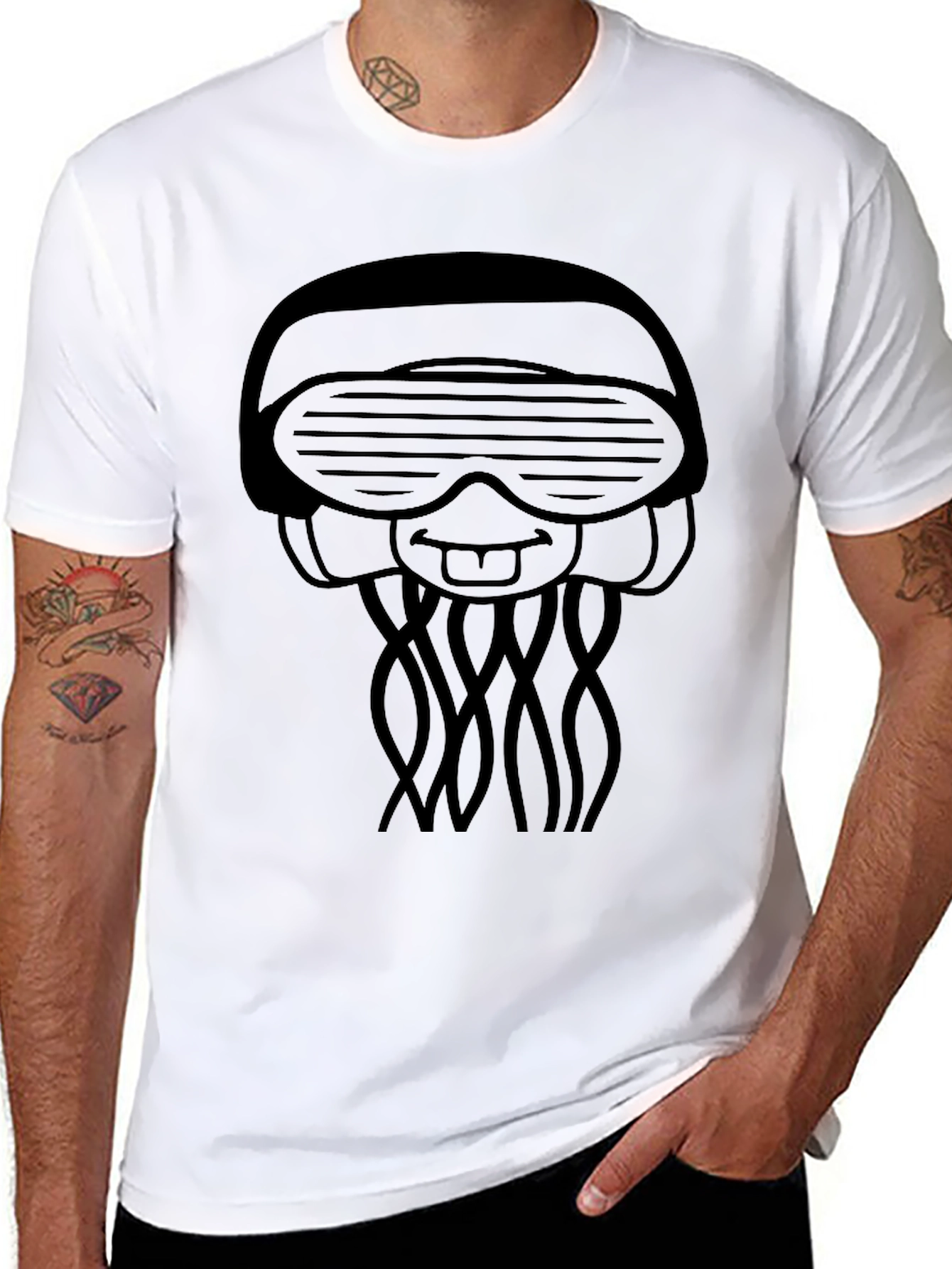 Cool Jellyfish Graphic Tee - Black