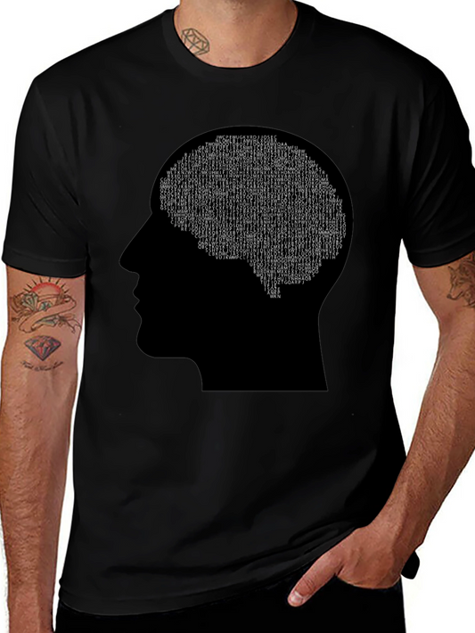 Mind Bytes T-Shirt - Black Brain Design