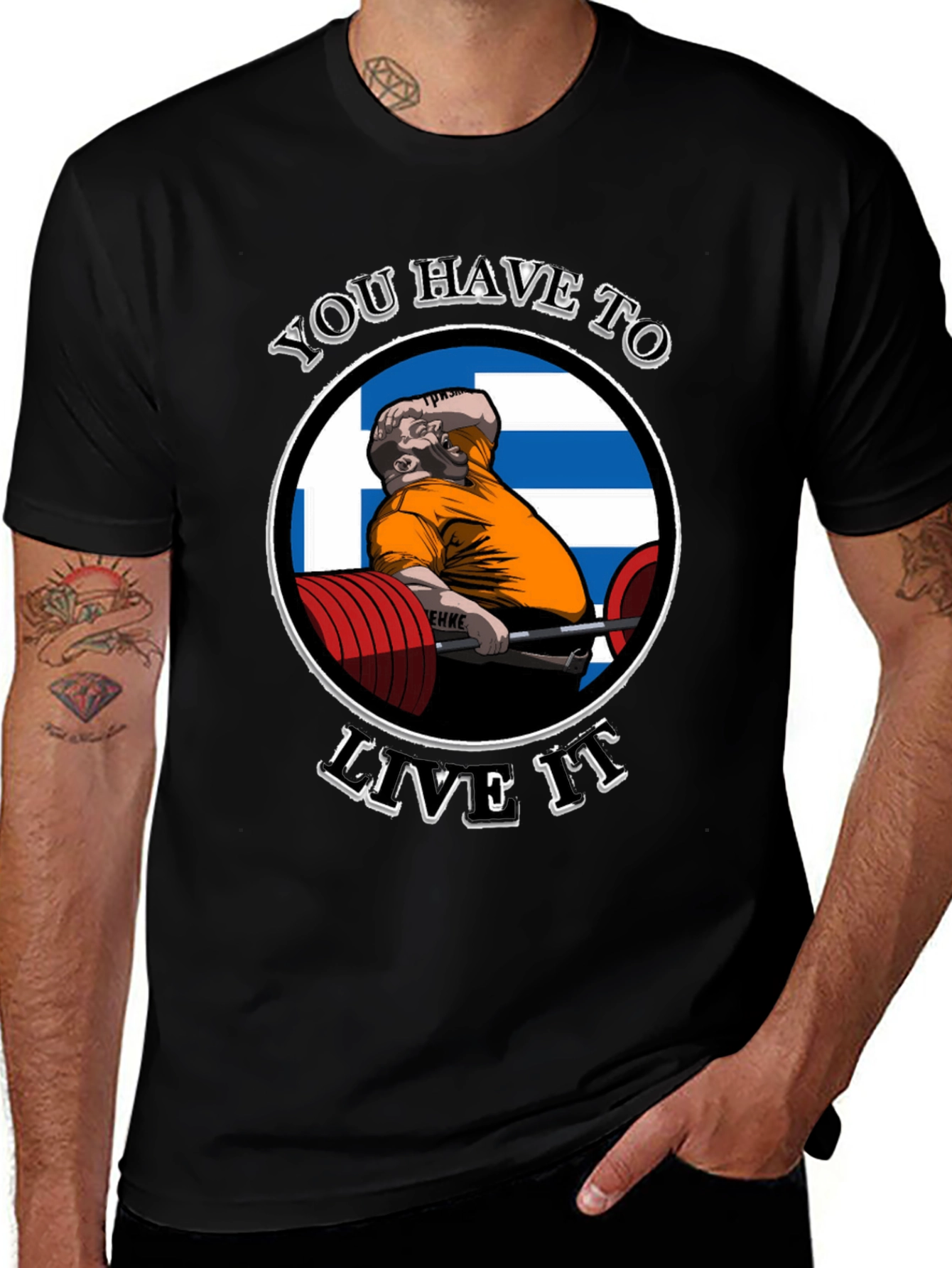 You Have To Live It Black Graphic T-Shirt
