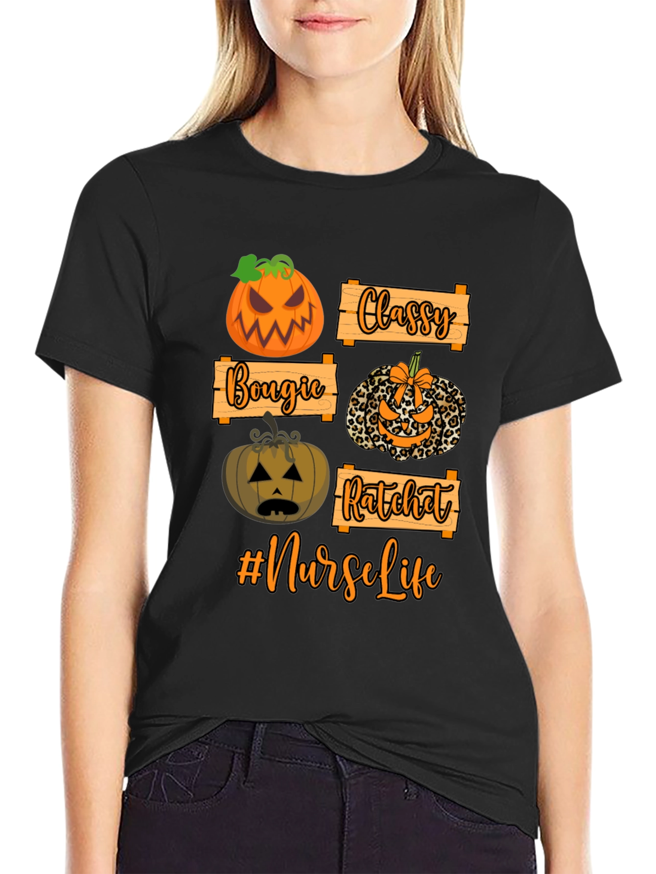 Nurse Life Halloween Pumpkin T-Shirt