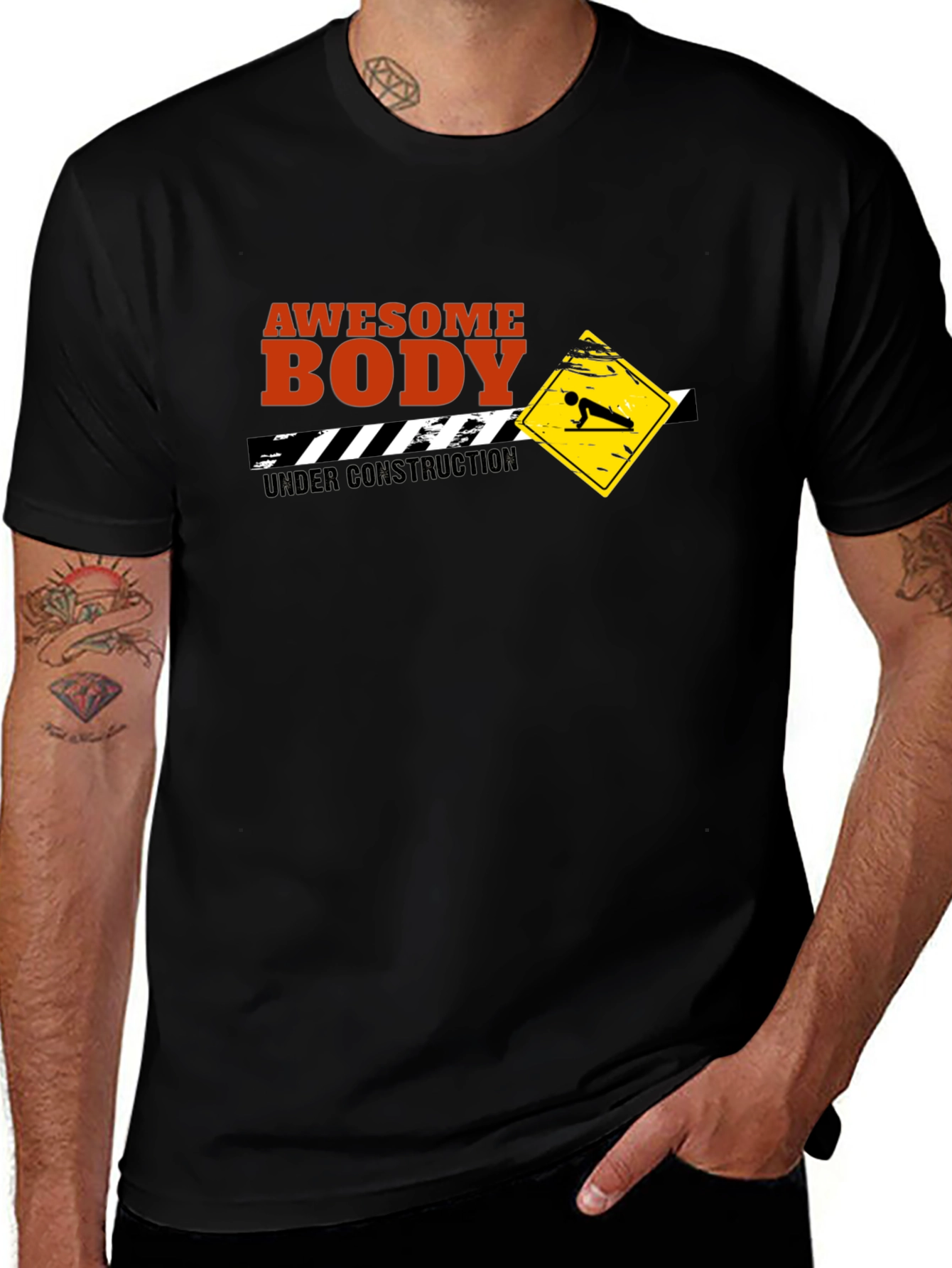 Awesome Body Under Construction T-Shirt - Black