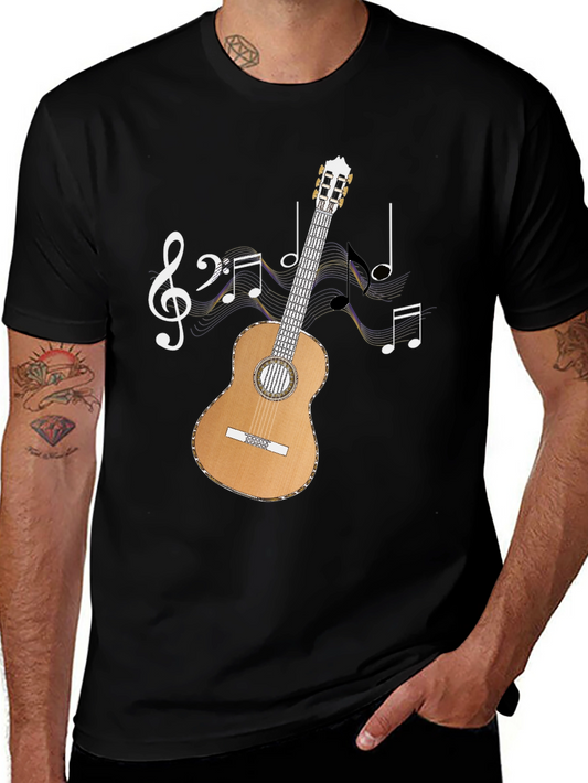 Musical Guitar T-Shirt - Black Cotton Tee