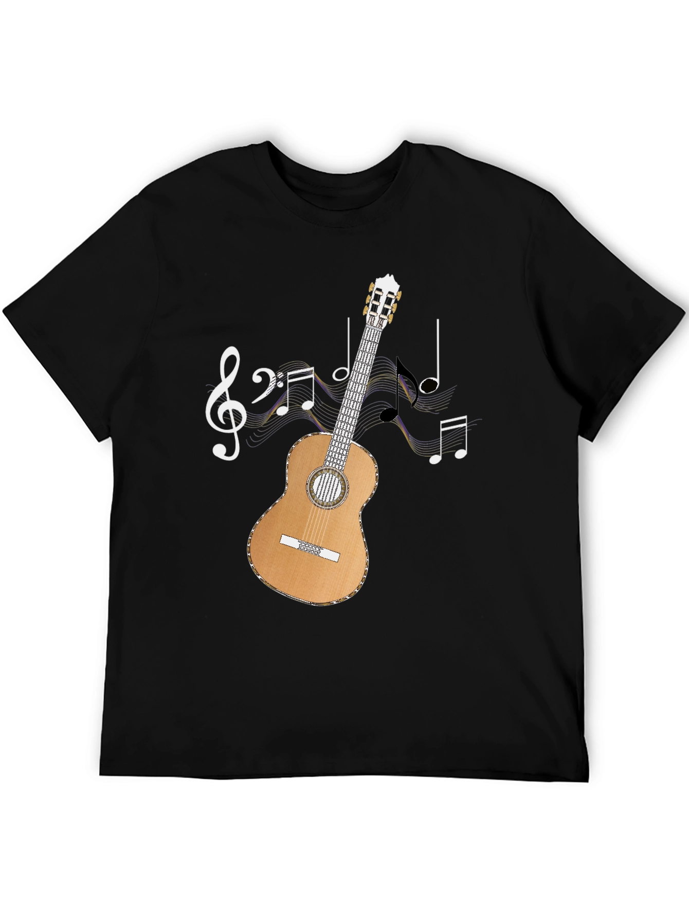 Musical Guitar T-Shirt - Black Cotton Tee