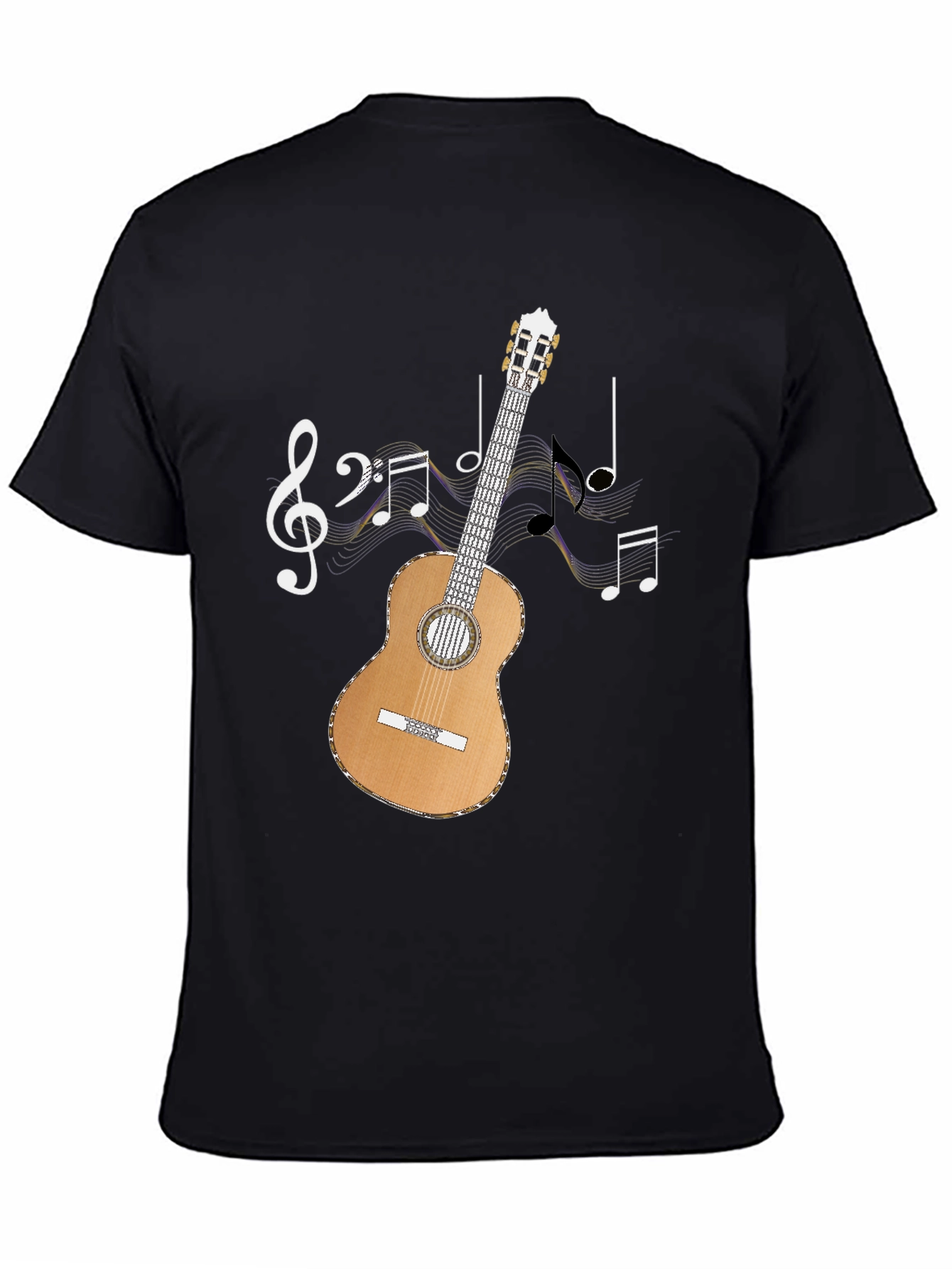 Musical Guitar T-Shirt - Black Cotton Tee