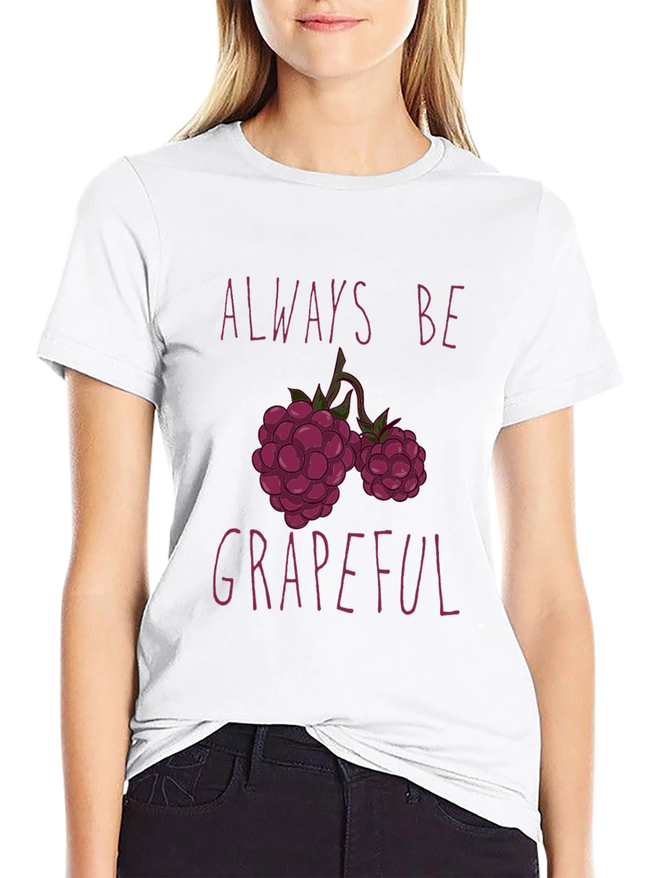 Always Be Grapeful Funny Fruit T-Shirt
