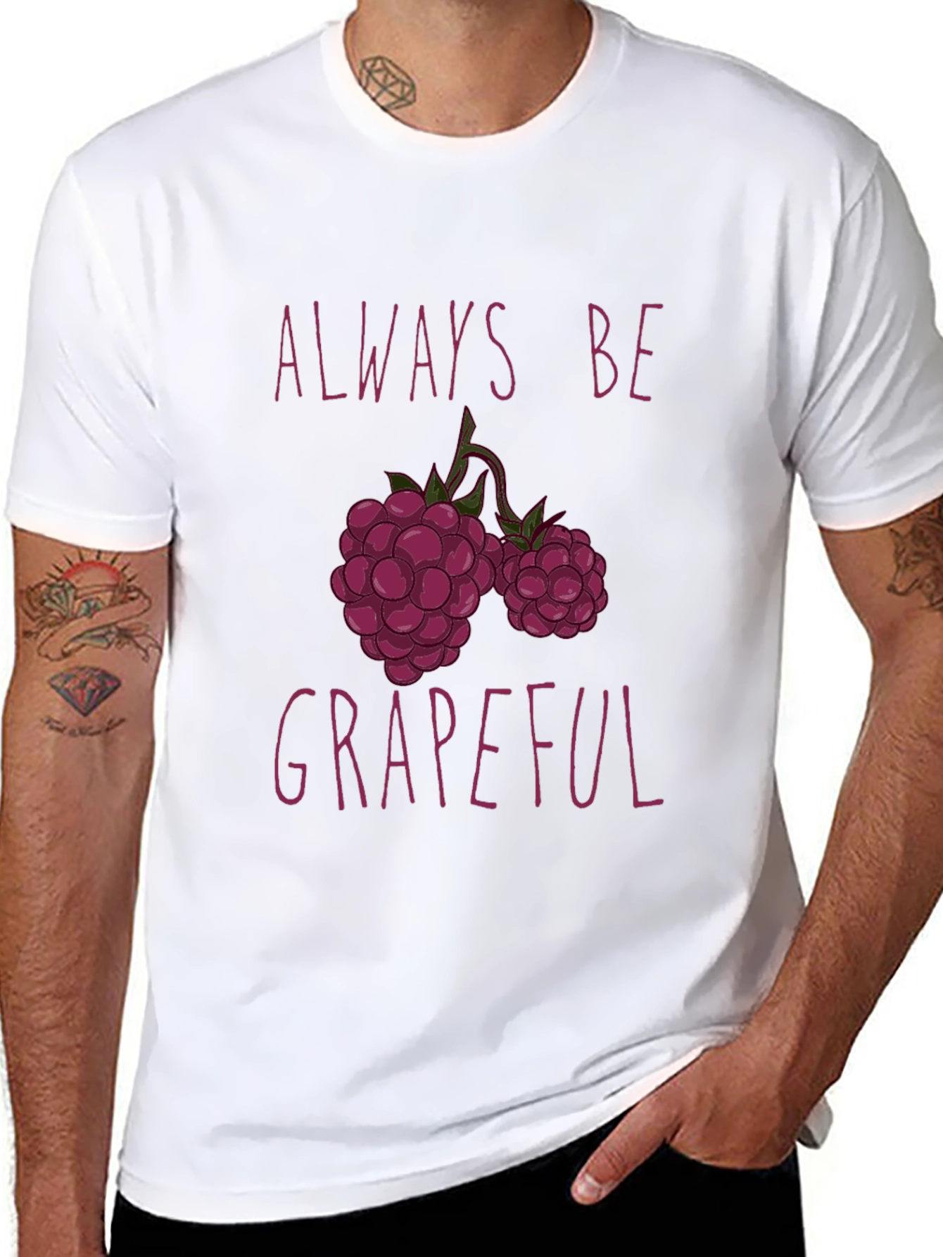 Always Be Grapeful Funny Fruit T-Shirt