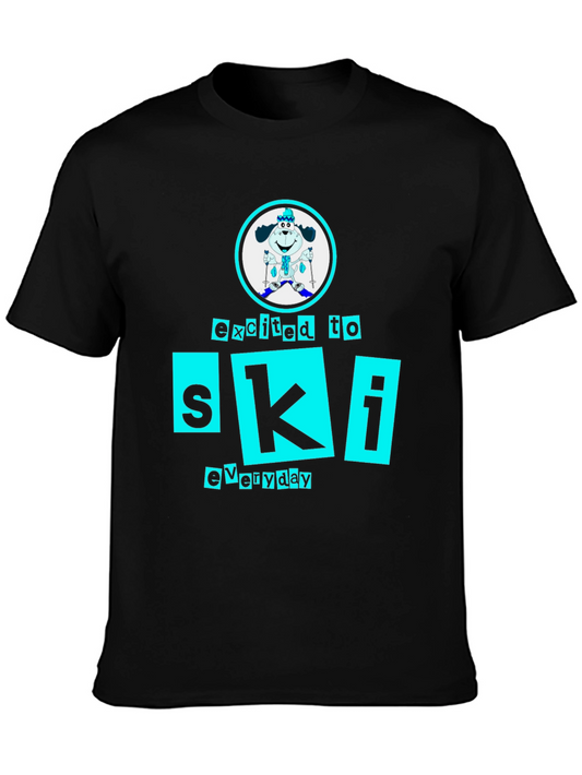 Excited to Ski Everyday Dog T-Shirt – Fun Ski Lover Tee