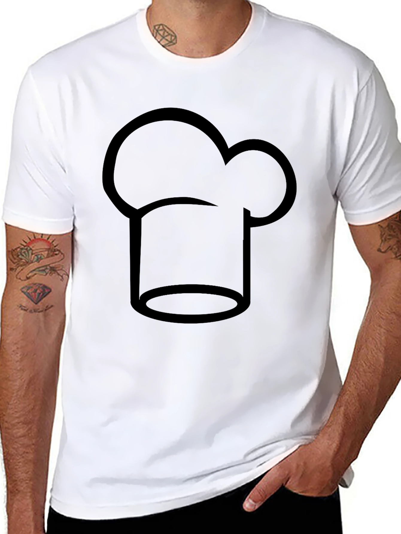 Chef Hat Graphic Black T-Shirt