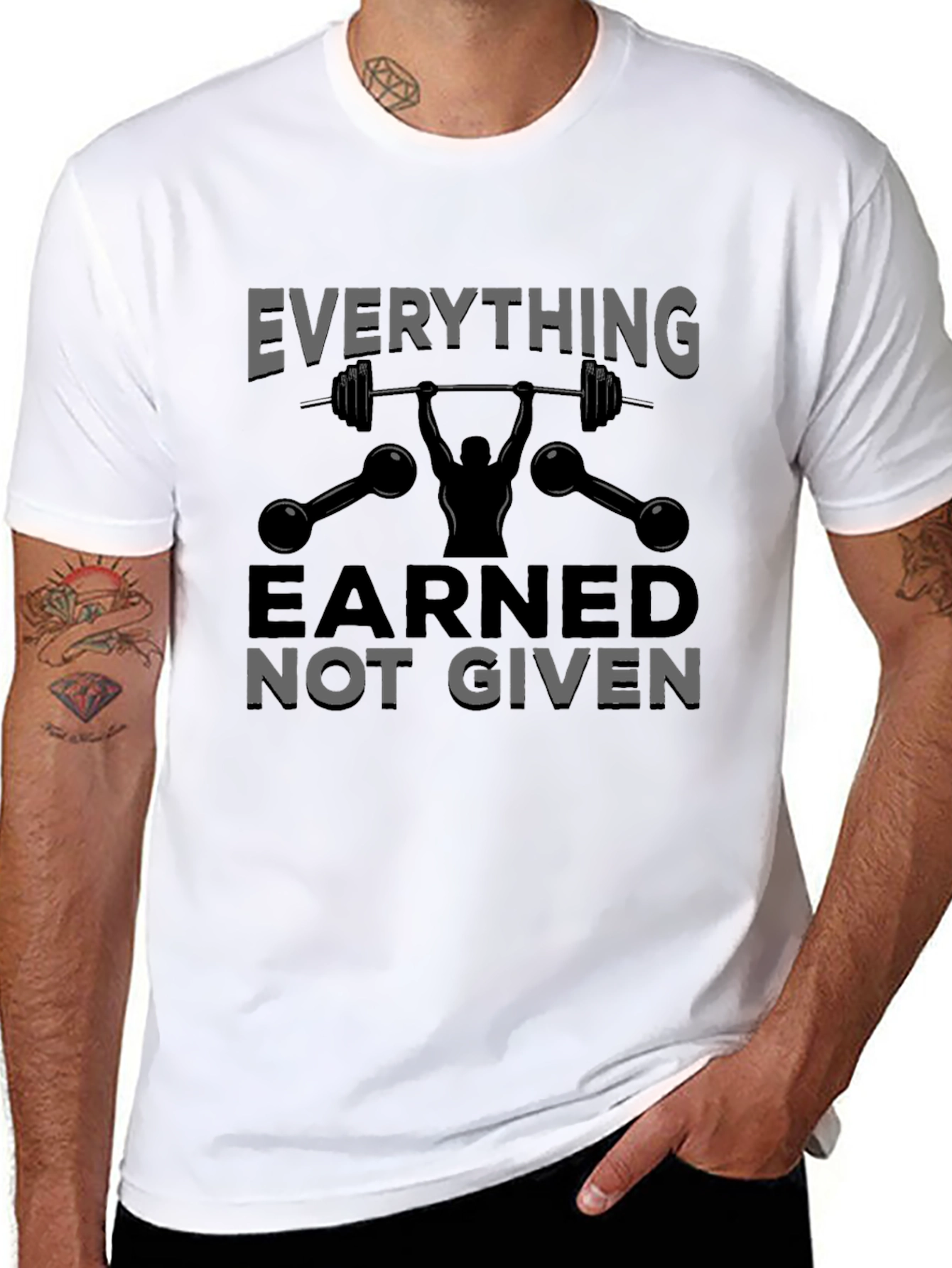 Earned Not Given Weightlifting Graphic T-Shirt