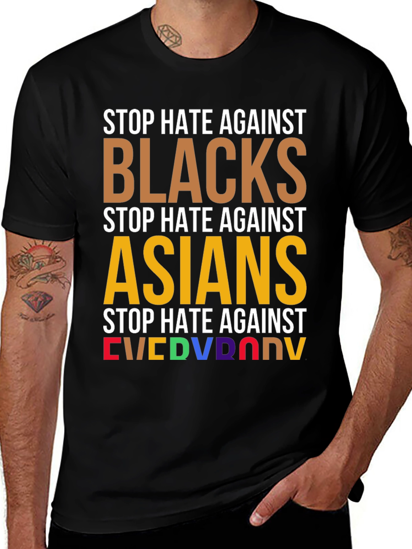 Stop Hate Against Everyone T-Shirt - Equality & Unity