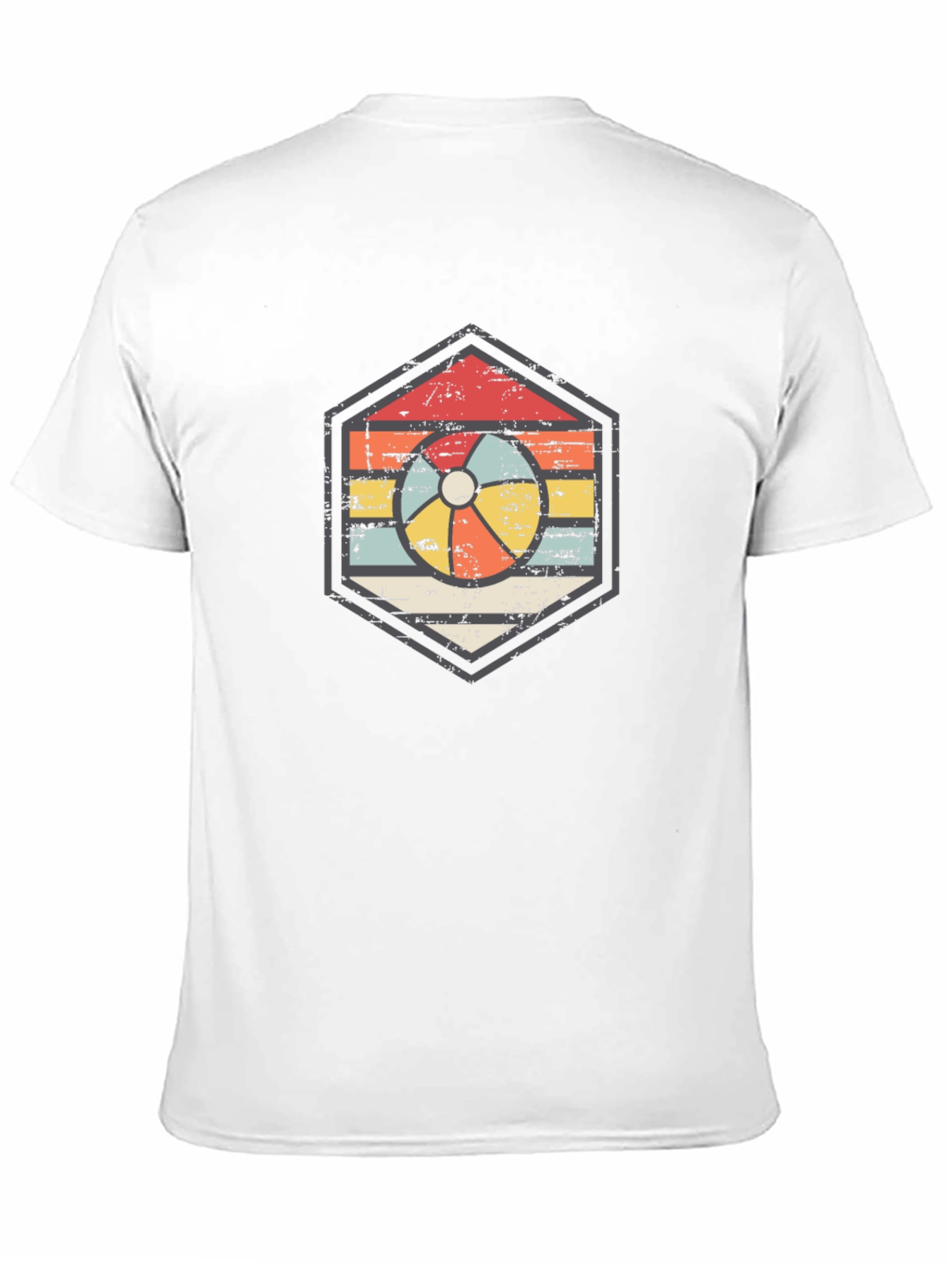 Retro Beach Ball Graphic Tee - Unisex Black T-Shirt