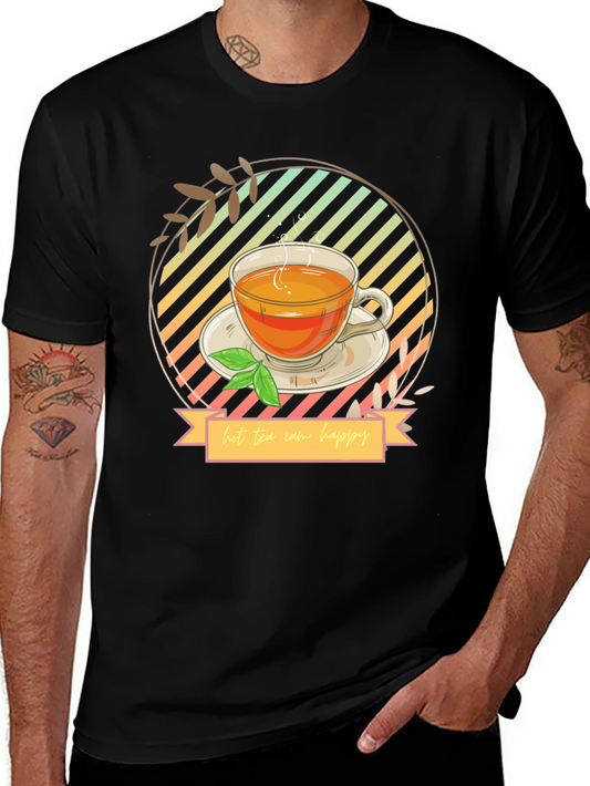 Hot Tea Makes Me Happy Graphic T-Shirt