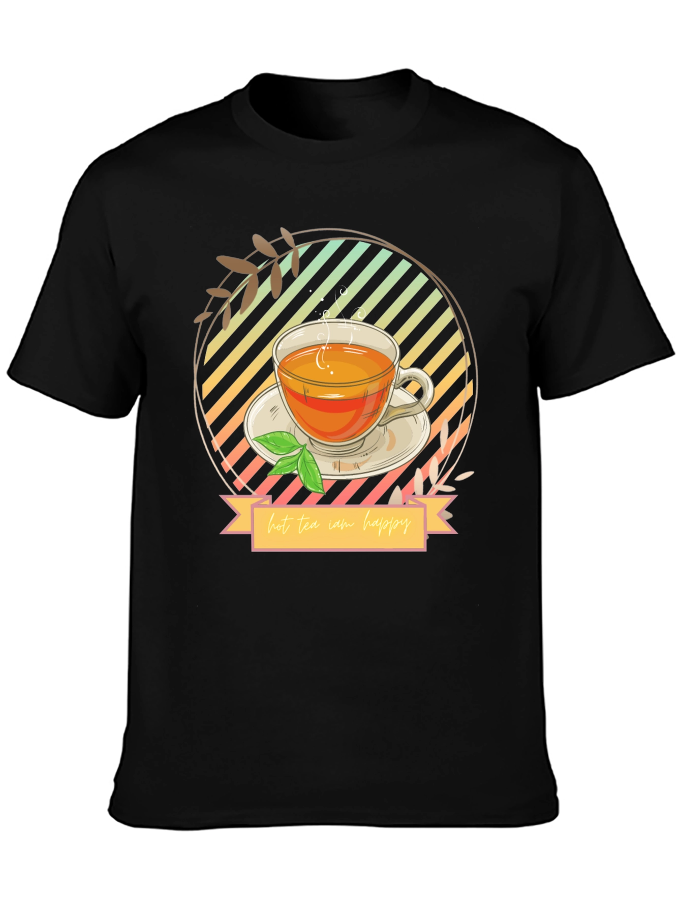 Hot Tea Makes Me Happy Graphic T-Shirt