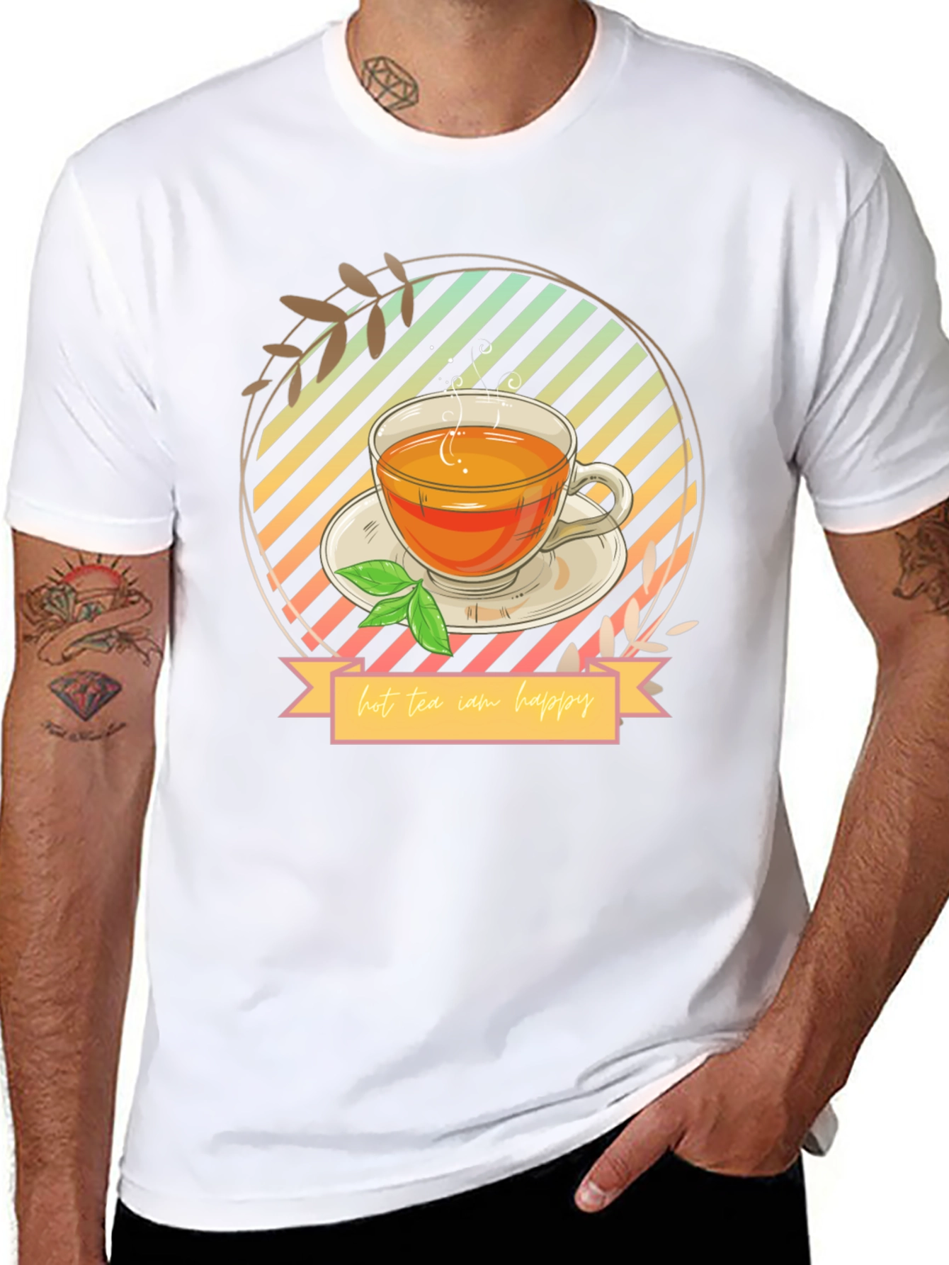 Hot Tea Makes Me Happy Graphic T-Shirt