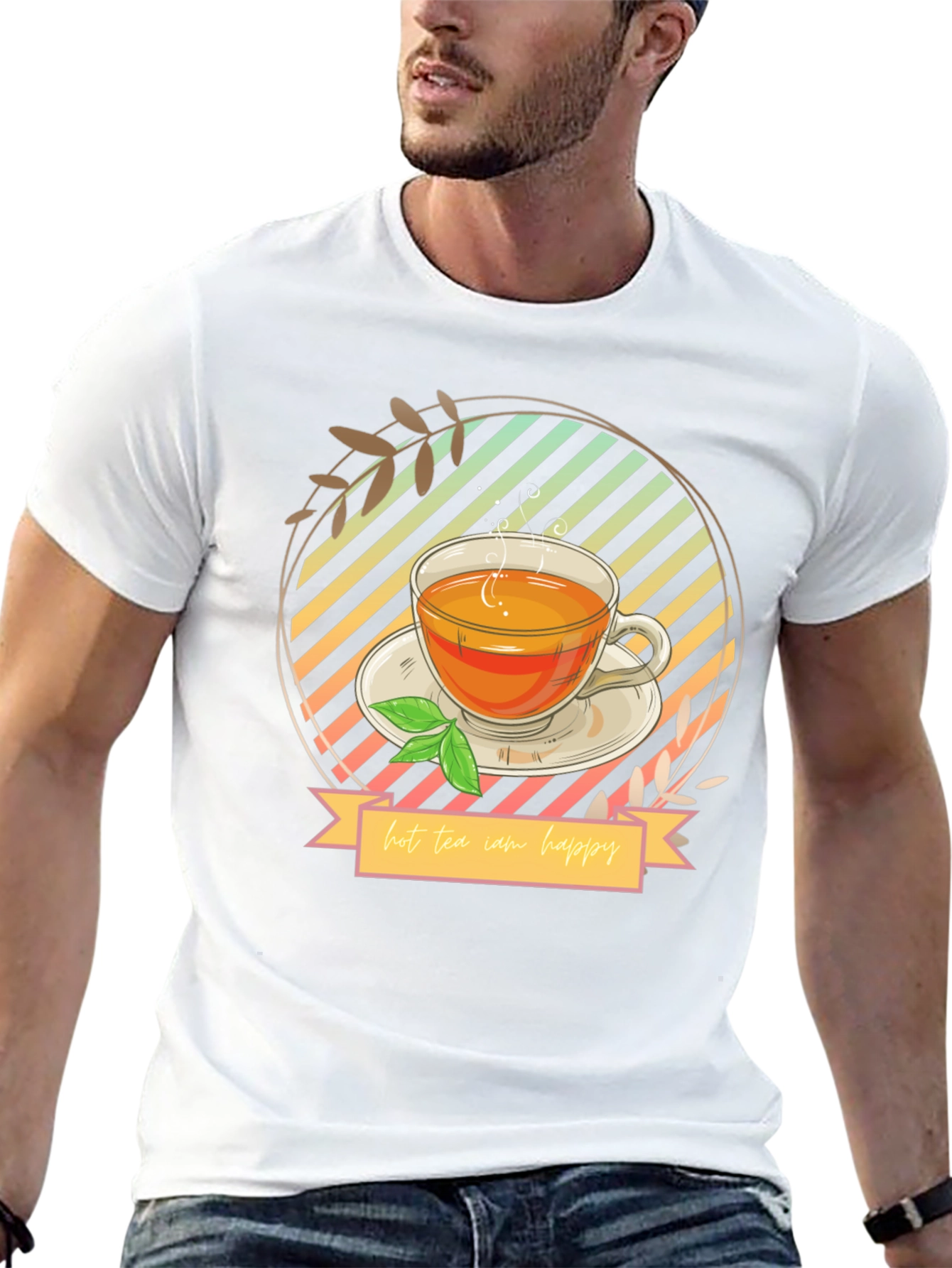 Hot Tea Makes Me Happy Graphic T-Shirt