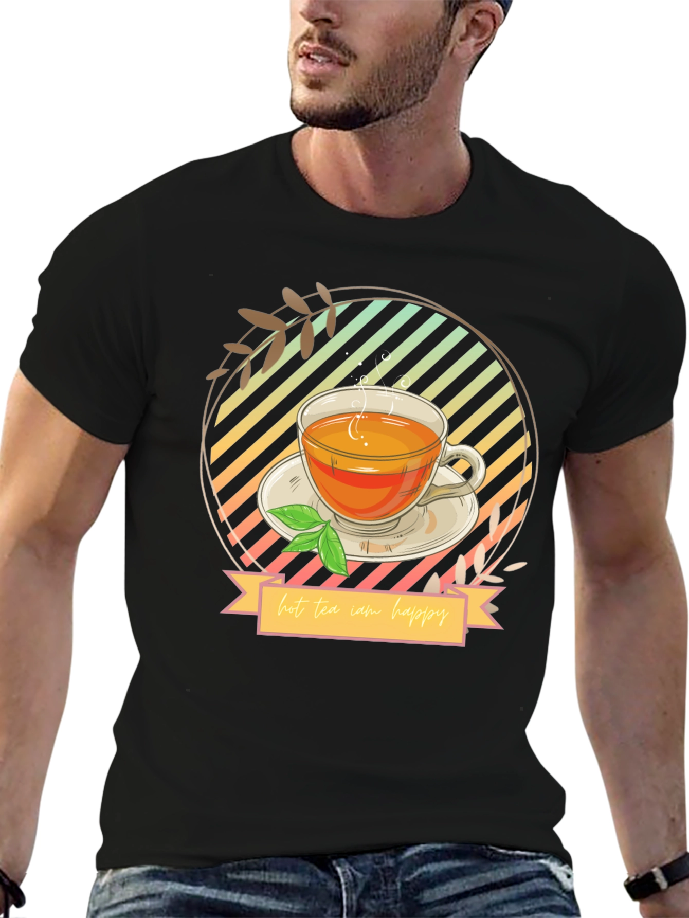 Hot Tea Makes Me Happy Graphic T-Shirt