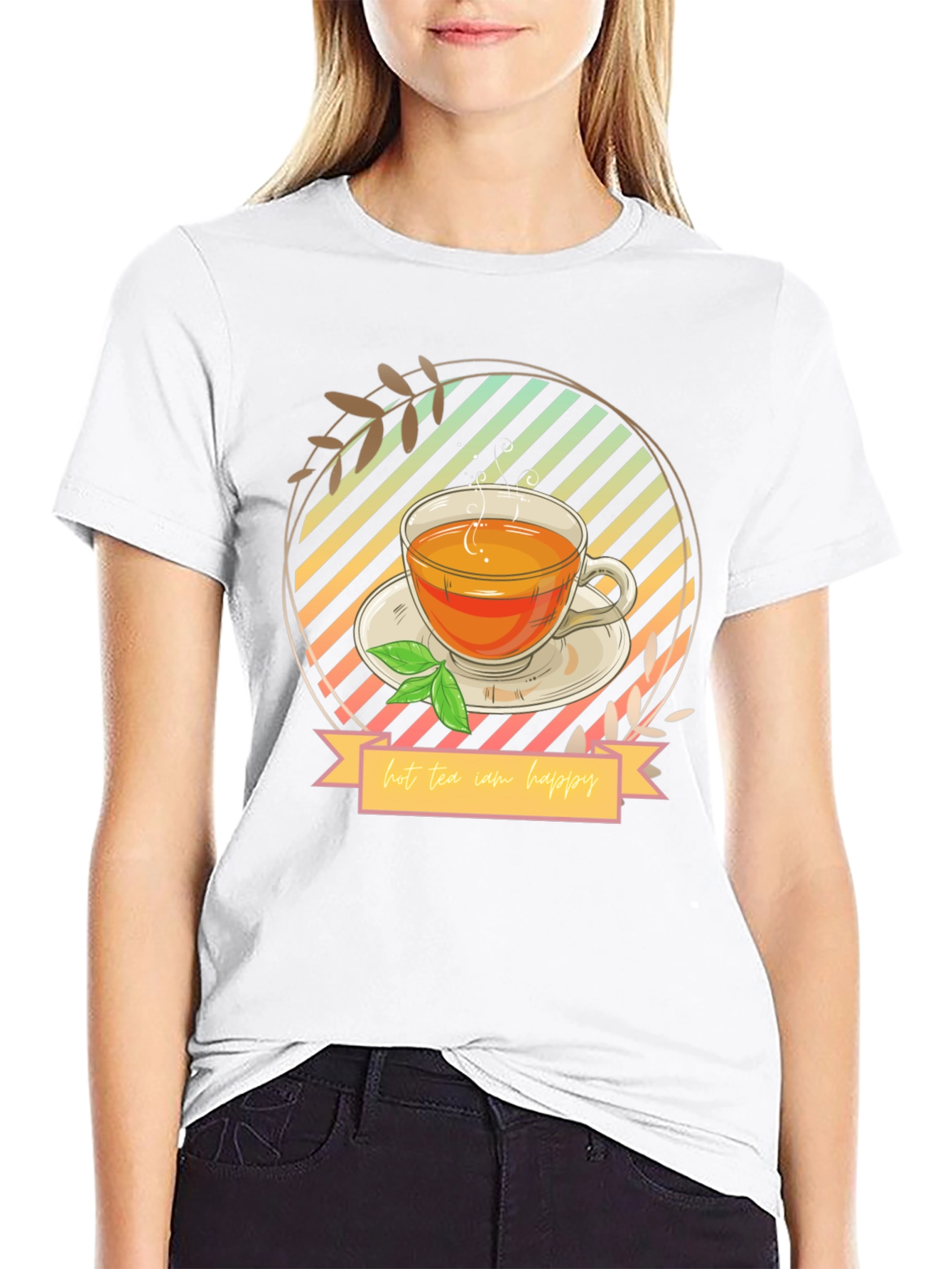 Hot Tea Makes Me Happy Graphic T-Shirt