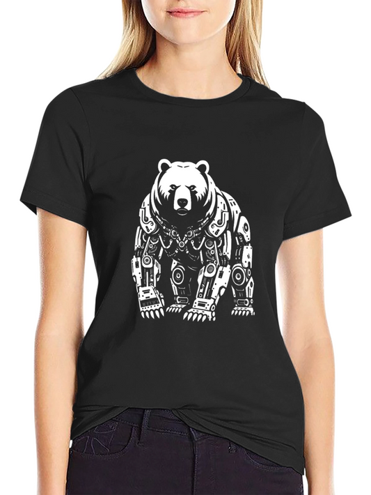 Robotic Bear Graphic Tee - Black