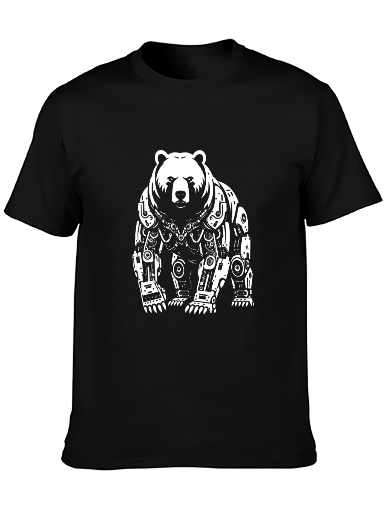 Robotic Bear Graphic Tee - Black
