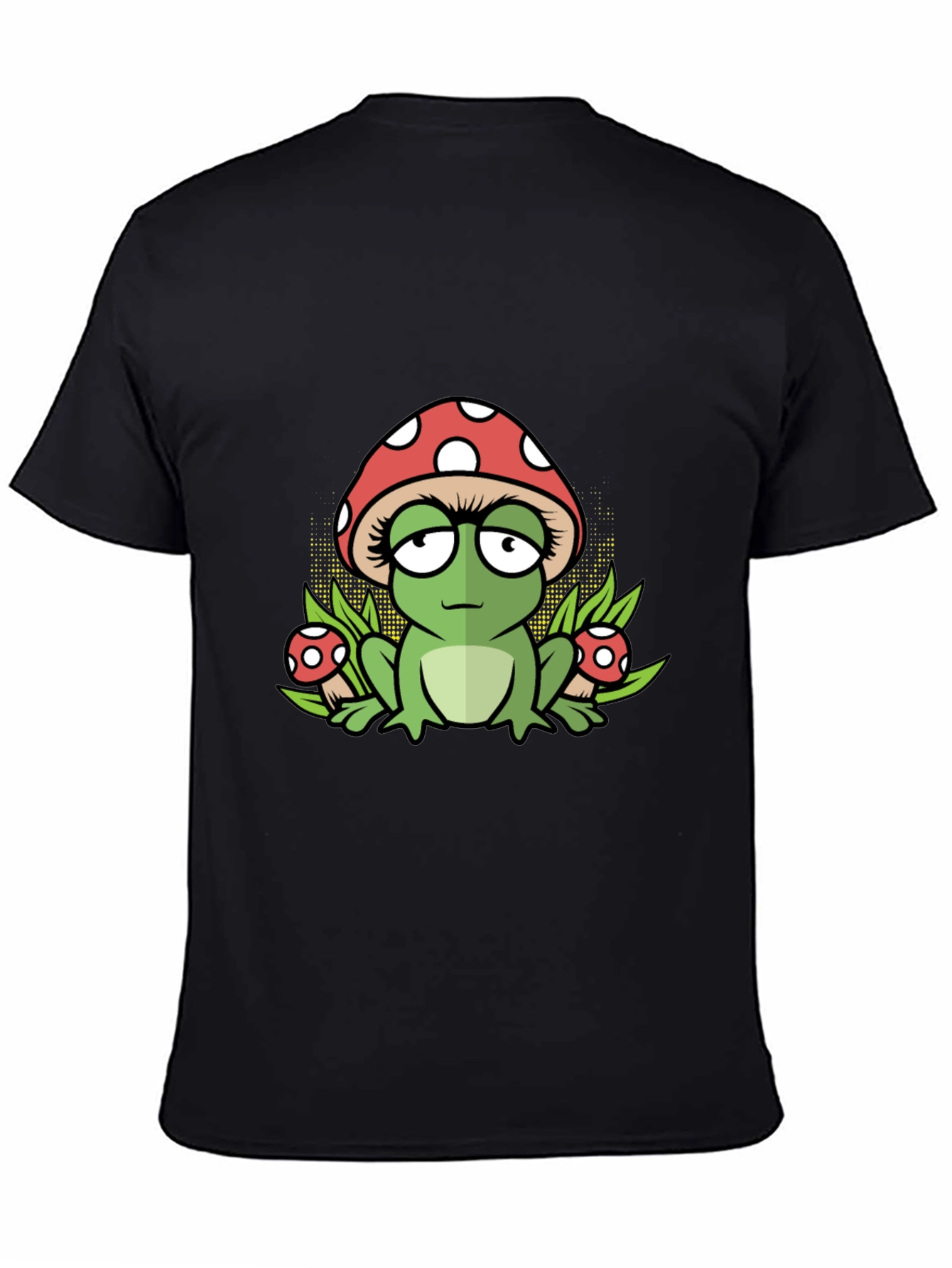 Frog Mushroom Black T-Shirt