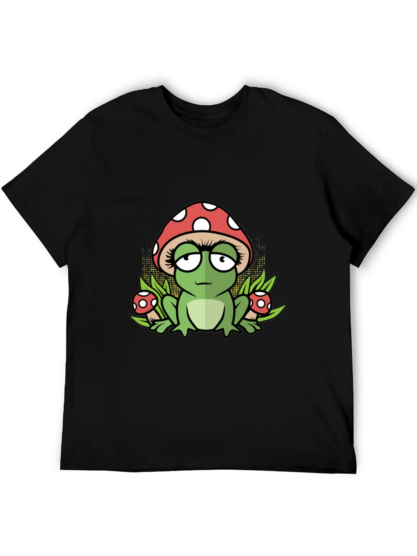 Frog Mushroom Black T-Shirt