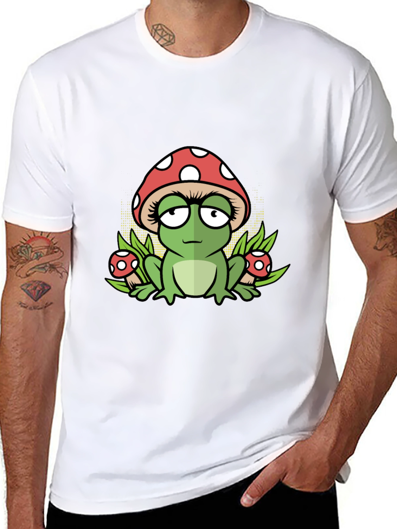Frog Mushroom Black T-Shirt