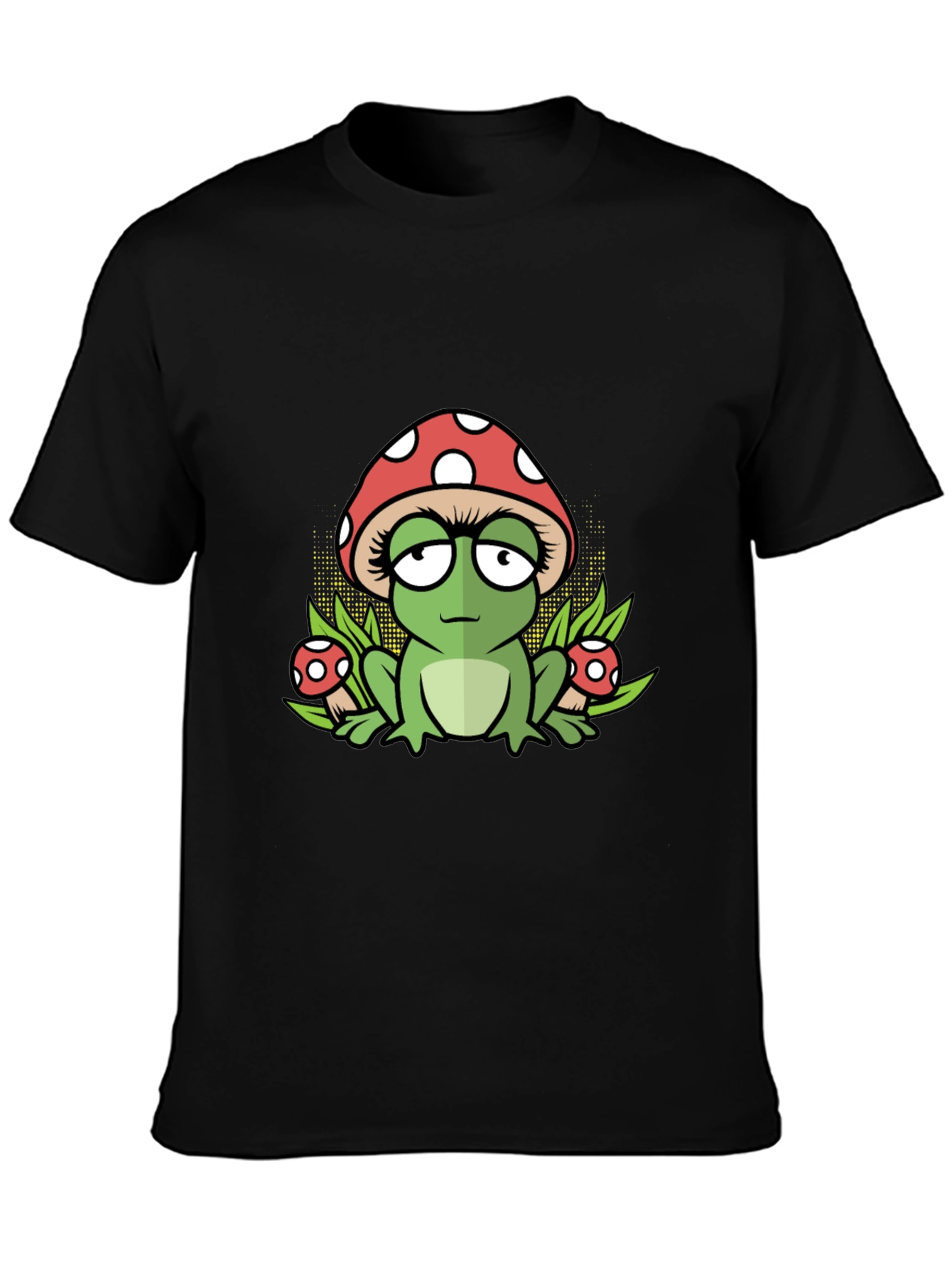 Frog Mushroom Black T-Shirt