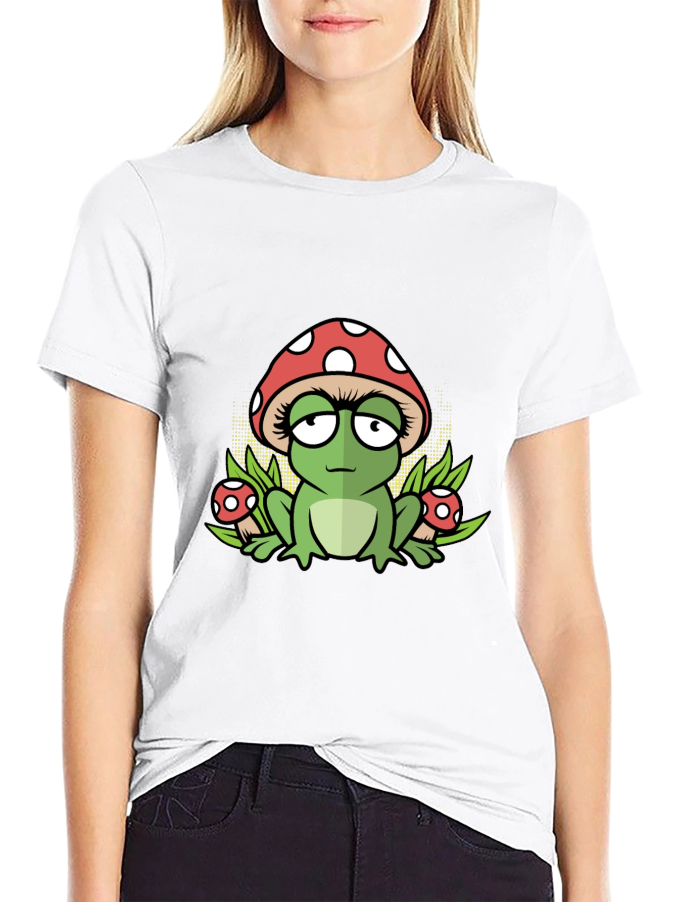 Frog Mushroom Black T-Shirt