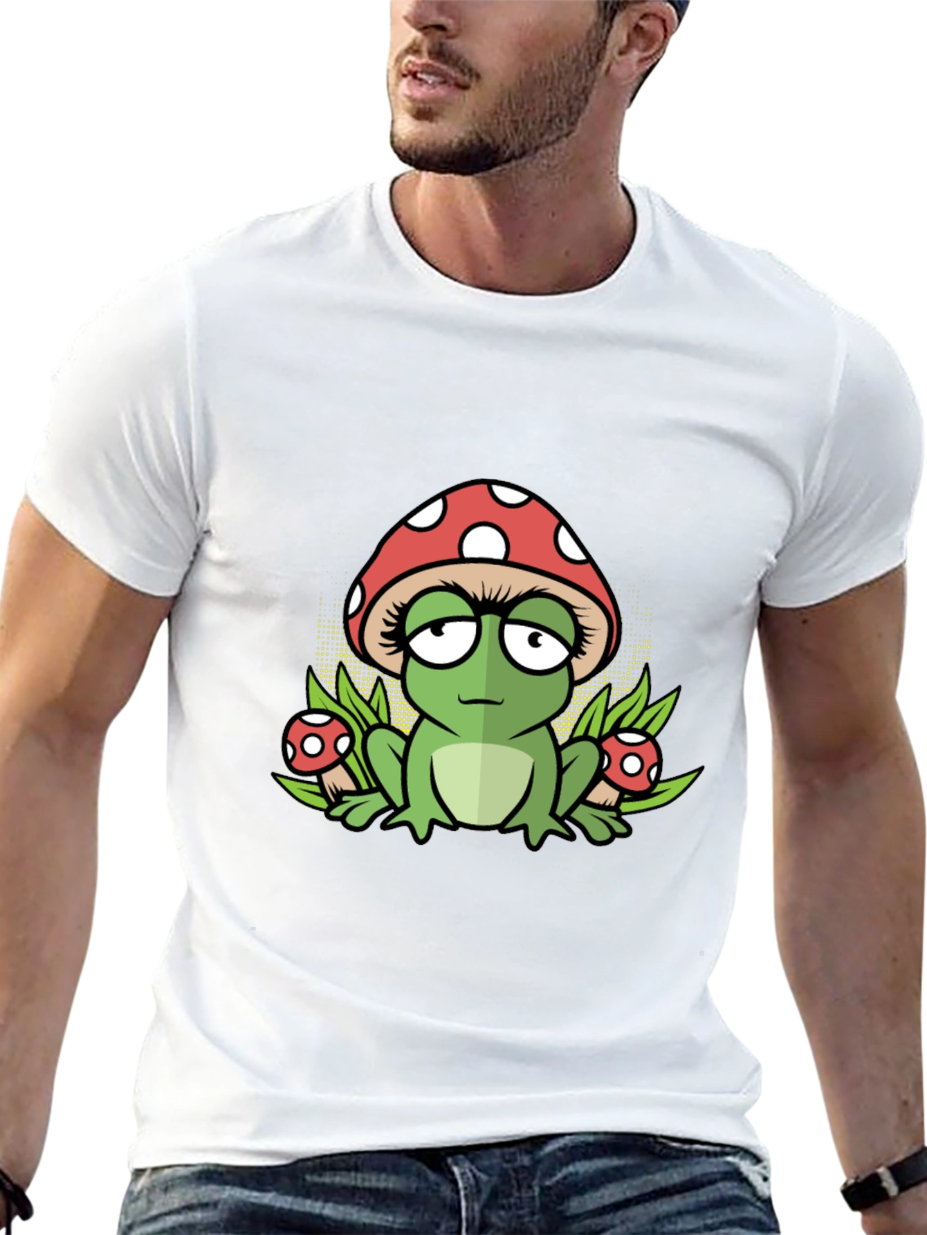 Frog Mushroom Black T-Shirt