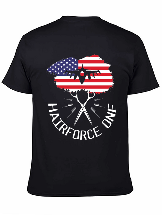 Hairforce One T-Shirt - Barber USA Flag Tee