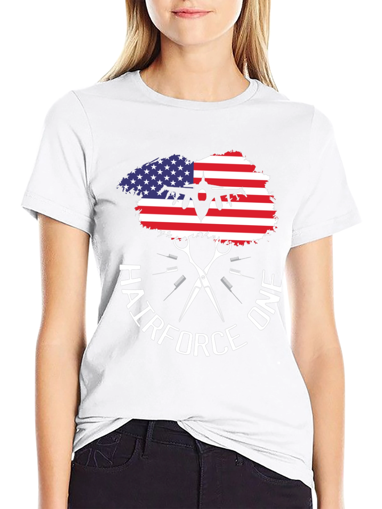 Hairforce One T-Shirt - Barber USA Flag Tee