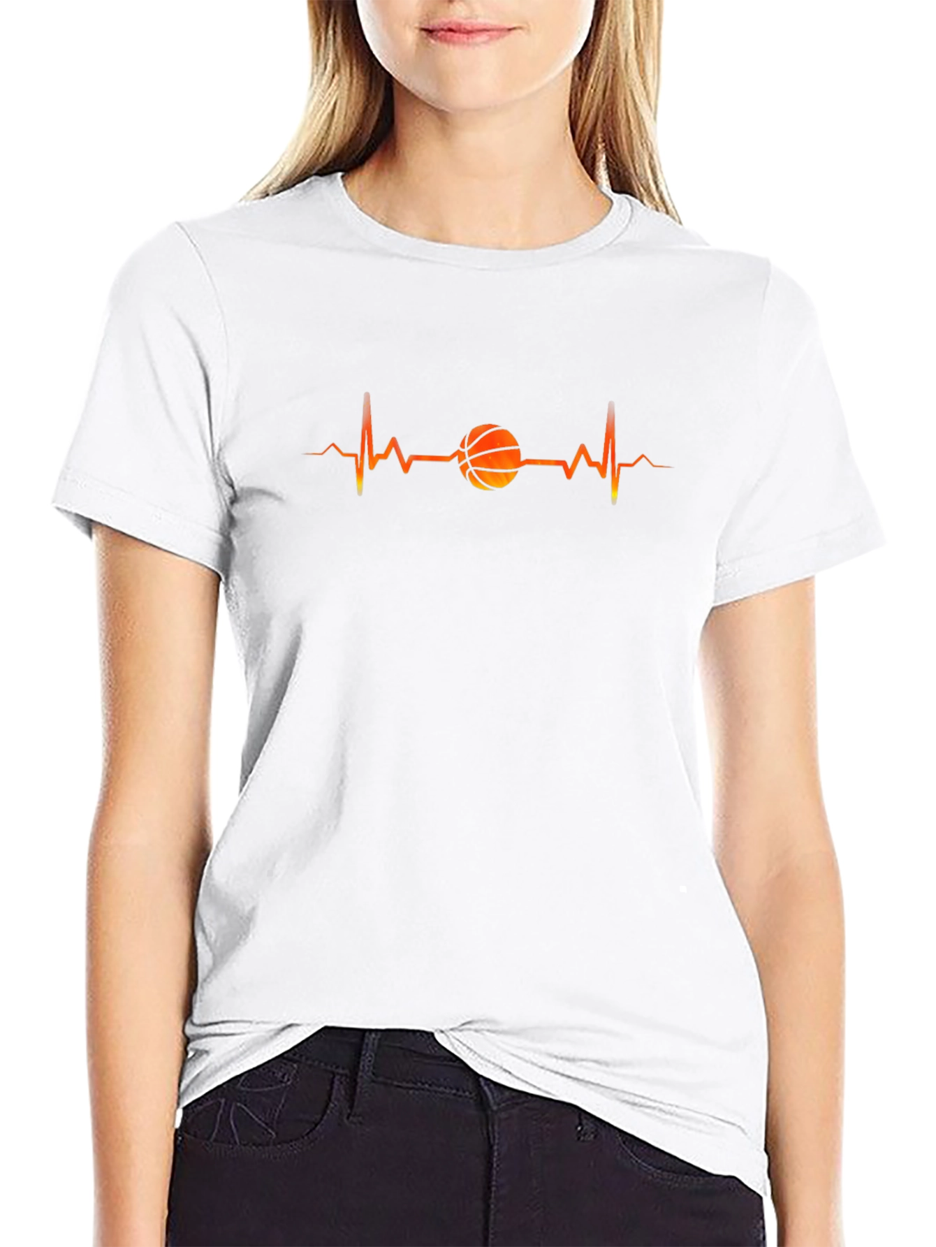Basketball Heartbeat T-Shirt -  Stylish Graphic Tee