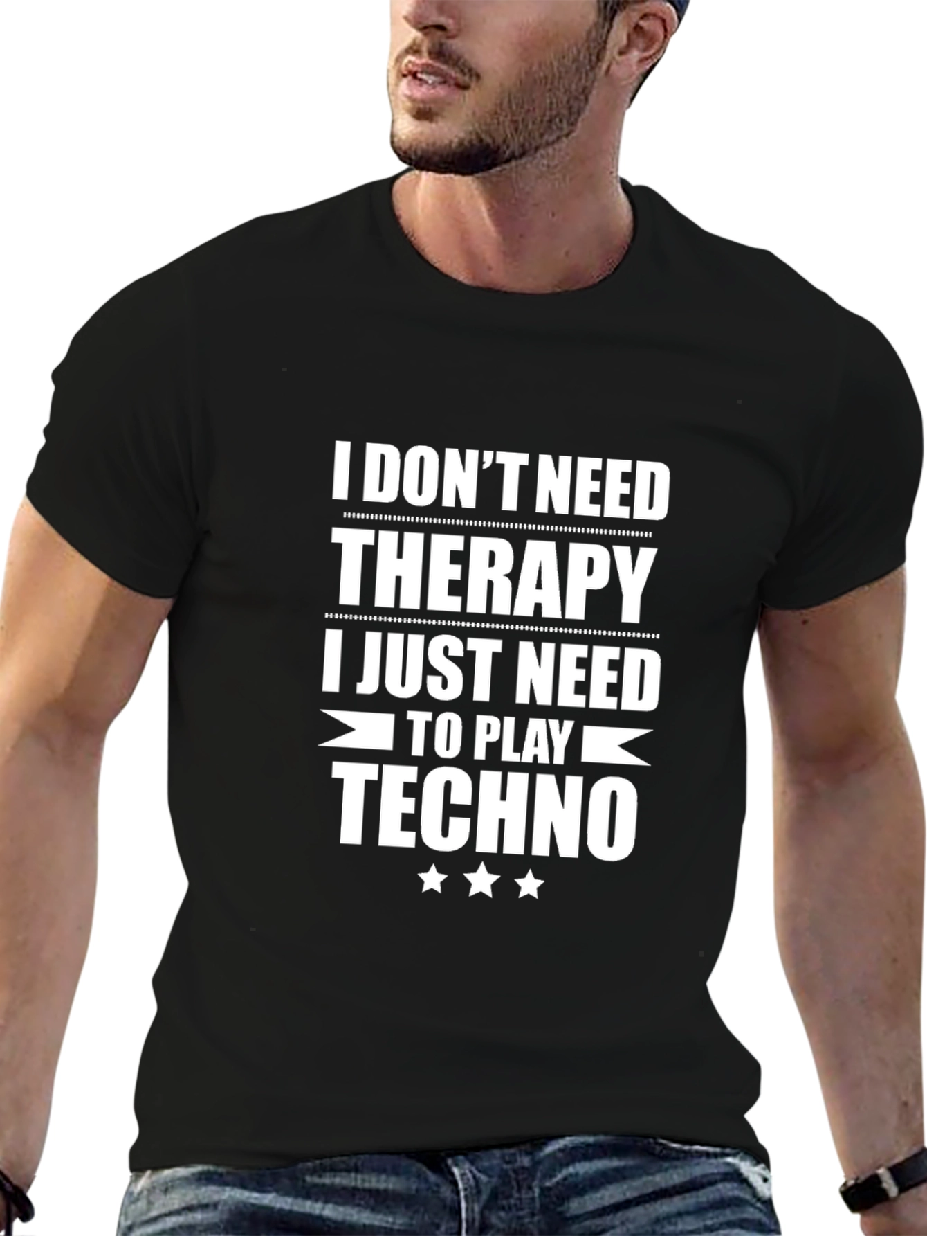 Techno Therapy T-Shirt - Black Cotton Tee