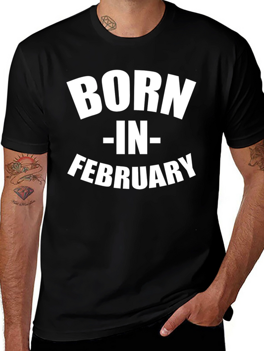 Born in February Black Graphic T-Shirt