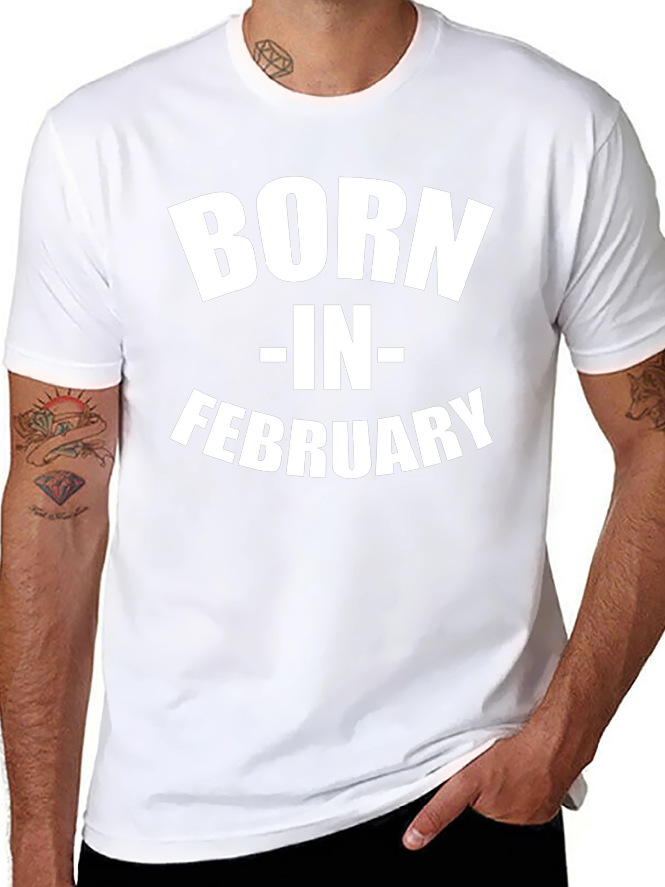 Born in February Black Graphic T-Shirt