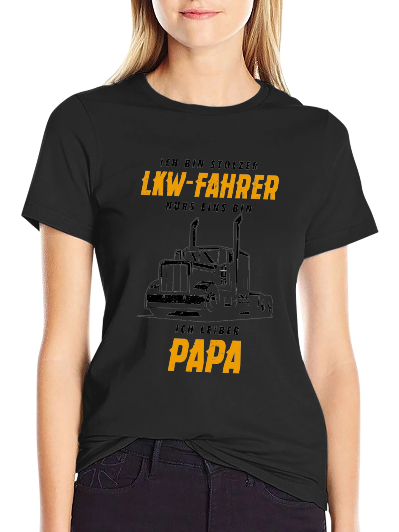 Proud LKW-Fahrer Papa Black T-Shirt