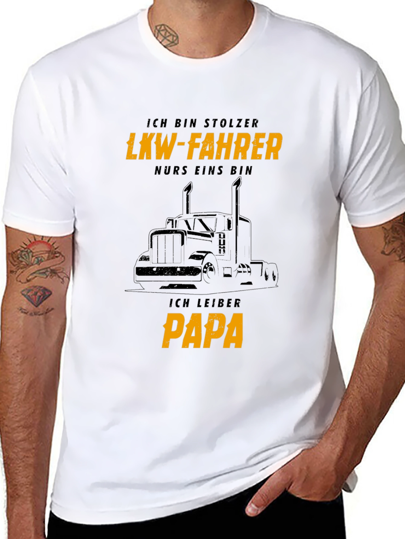 Proud LKW-Fahrer Papa Black T-Shirt