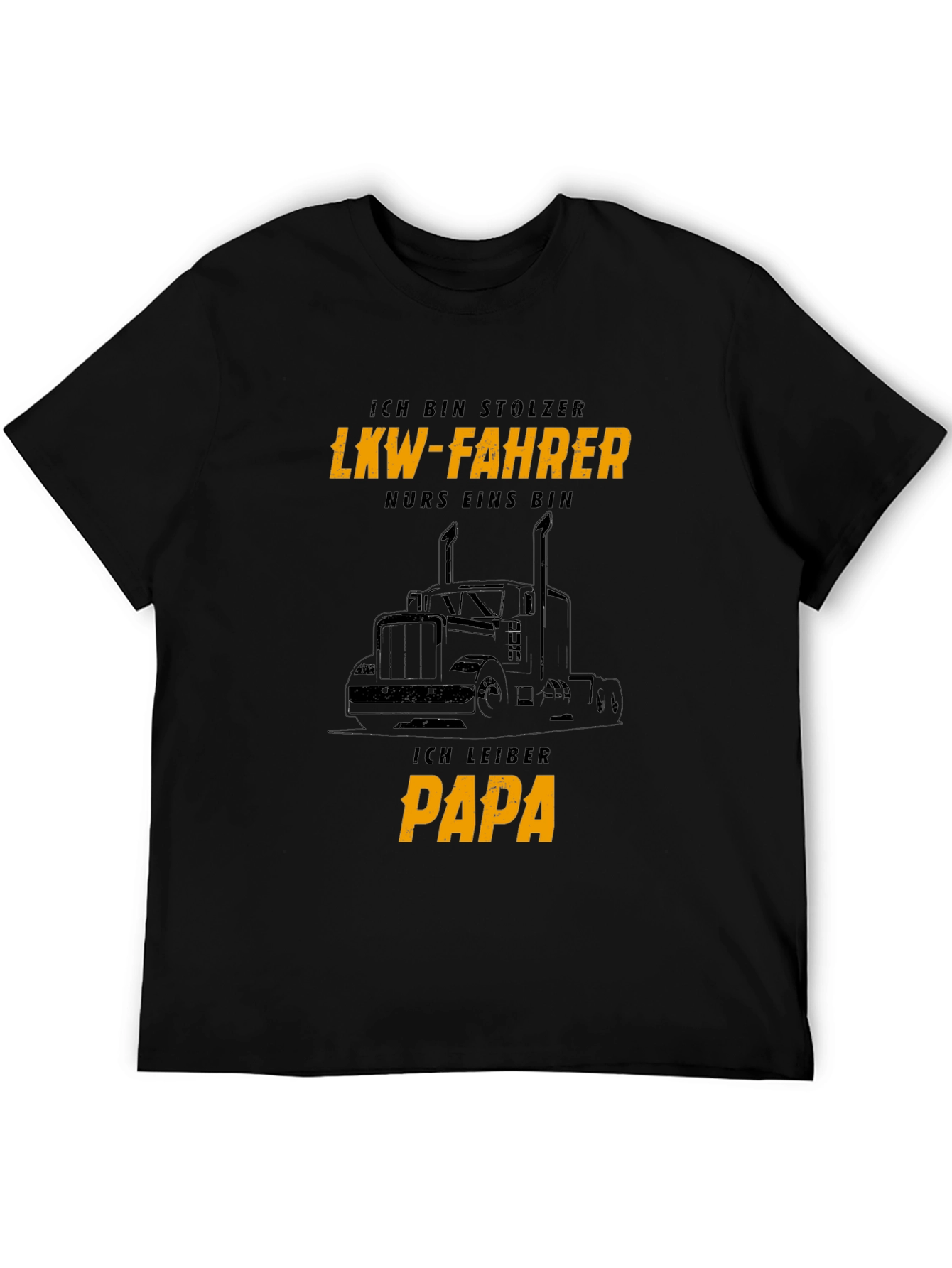 Proud LKW-Fahrer Papa Black T-Shirt