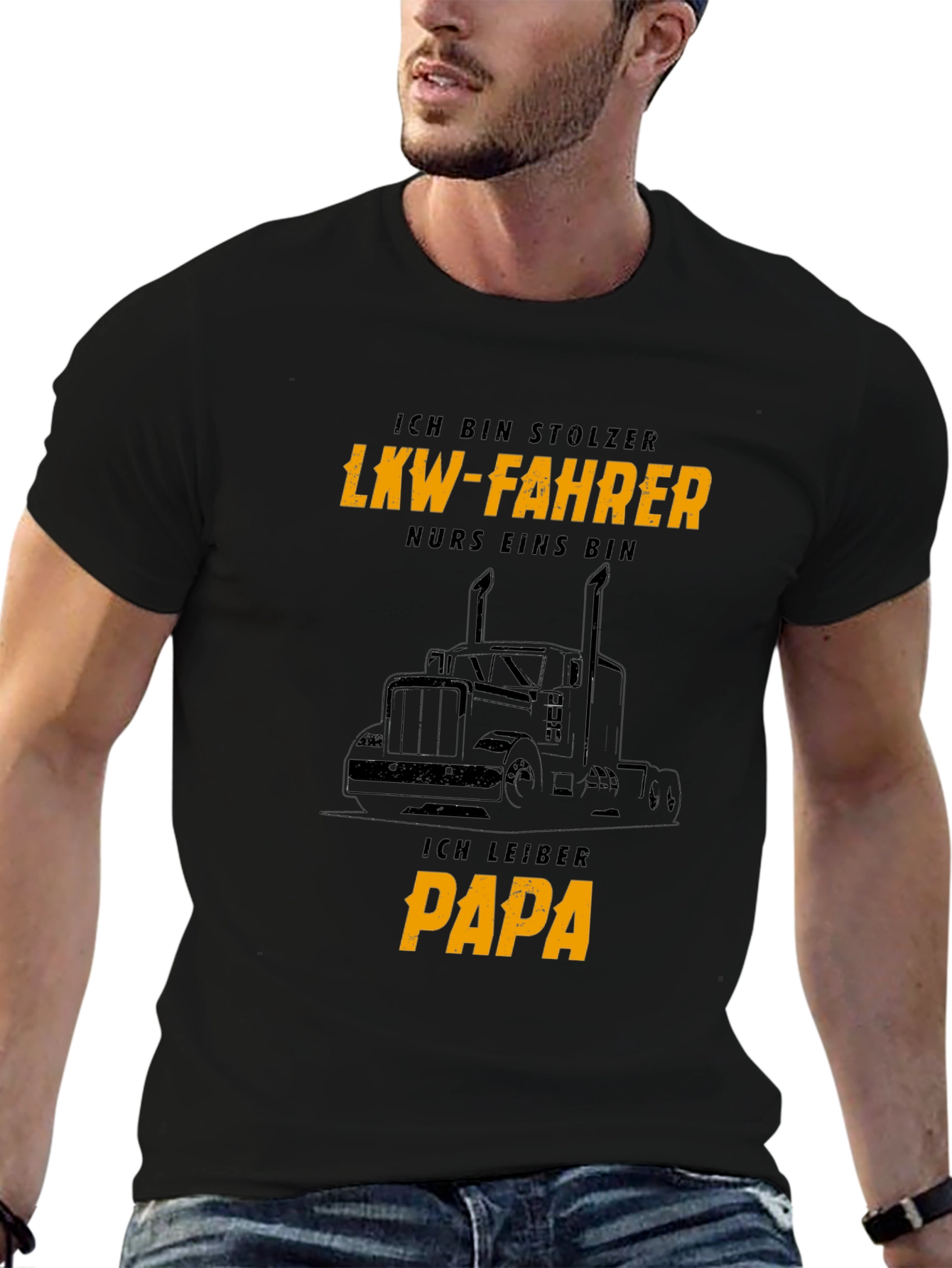 Proud LKW-Fahrer Papa Black T-Shirt